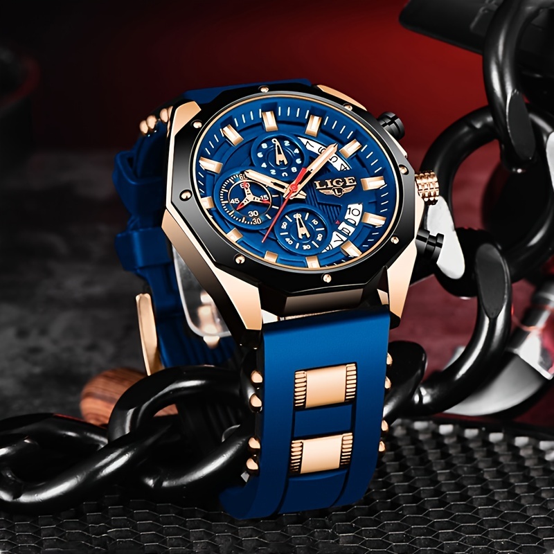 Reloj Lige Hombre, Relojes Deportivos Originales Cuarzo Hombre, Reloj  Pulsera Cronógrafo Resistente Agua Acero Completo, Reloj Masculino, Opción  Ideal Regalos - Joyería Accesorios - Temu