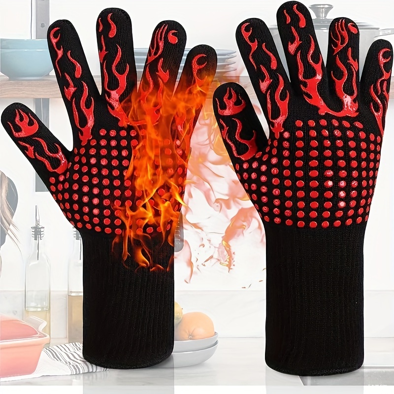 2pcs Oven Mitts Breathable Reusable Anti-slip Kitchen Baking Mittens  Washable