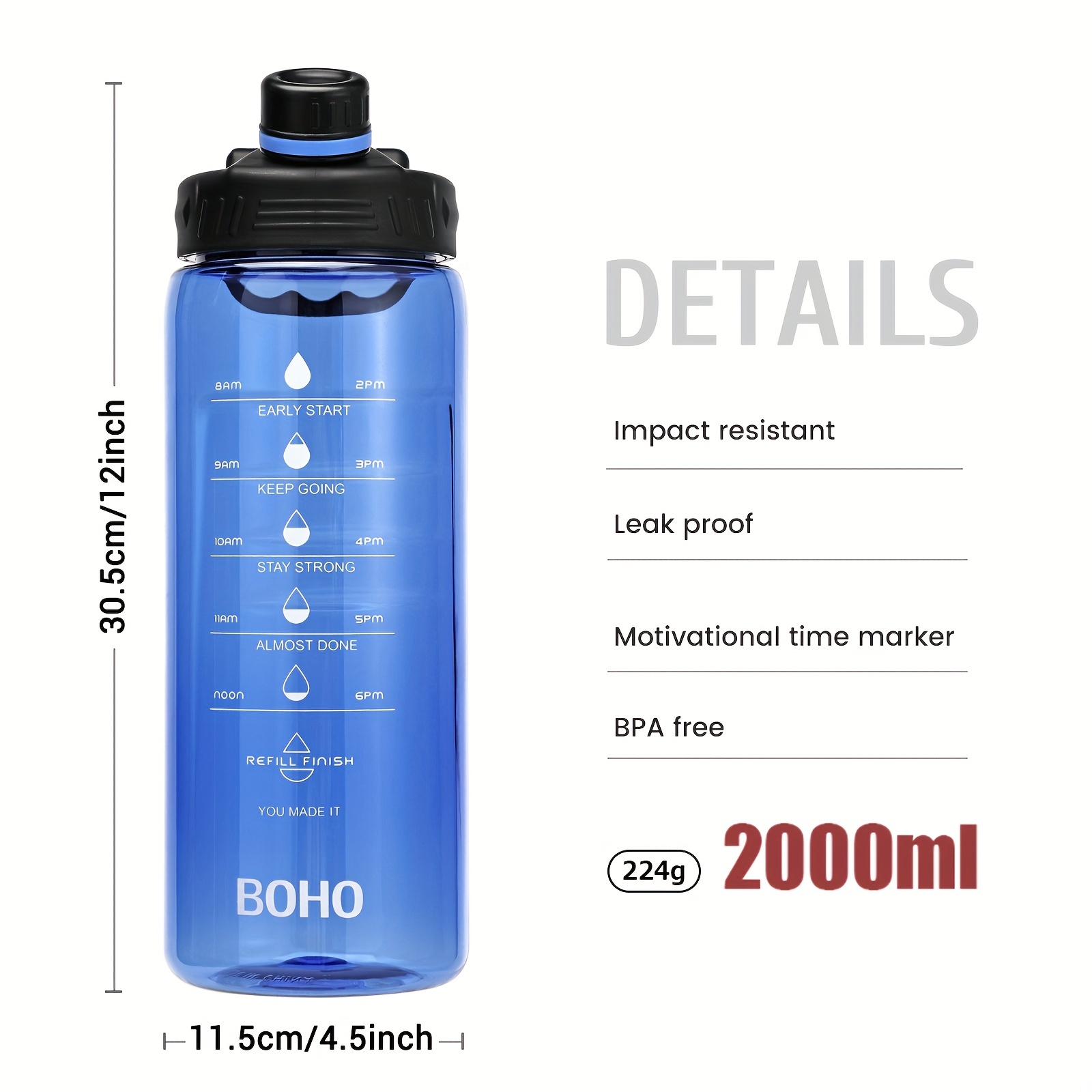 Portable Sports Water Bottles With Handle Plastic Water Jugs Bpa-free Durable  Water Bottle For Adults Hiking Walking Camping