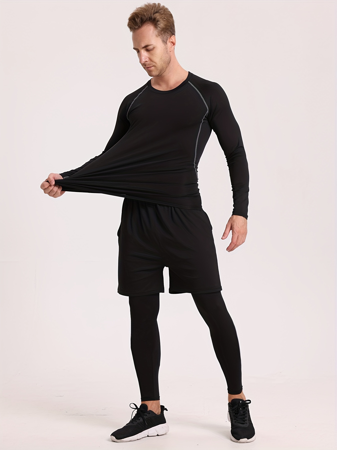 ZDQ Hiver Ensemble sous-Vêtements Thermiques Base Layer sous-Vêtement Ski  Chaud Sport Bas Manches Longue Pantalon Thermique Fonctionnels Hommes Noir  S : : Mode