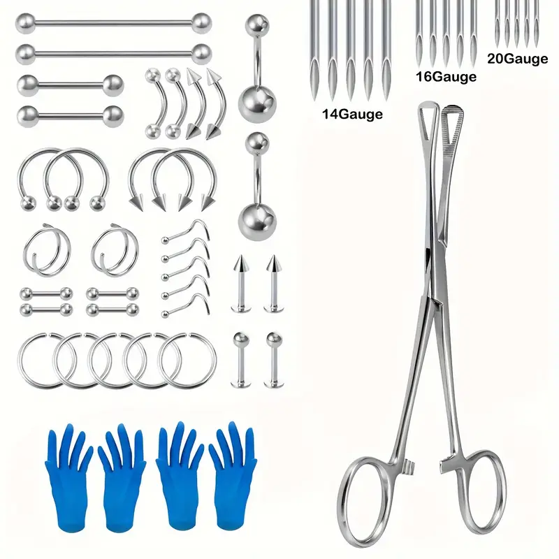 Body Piercing Tool Kit Contains Piercing Pliers Needles - Temu