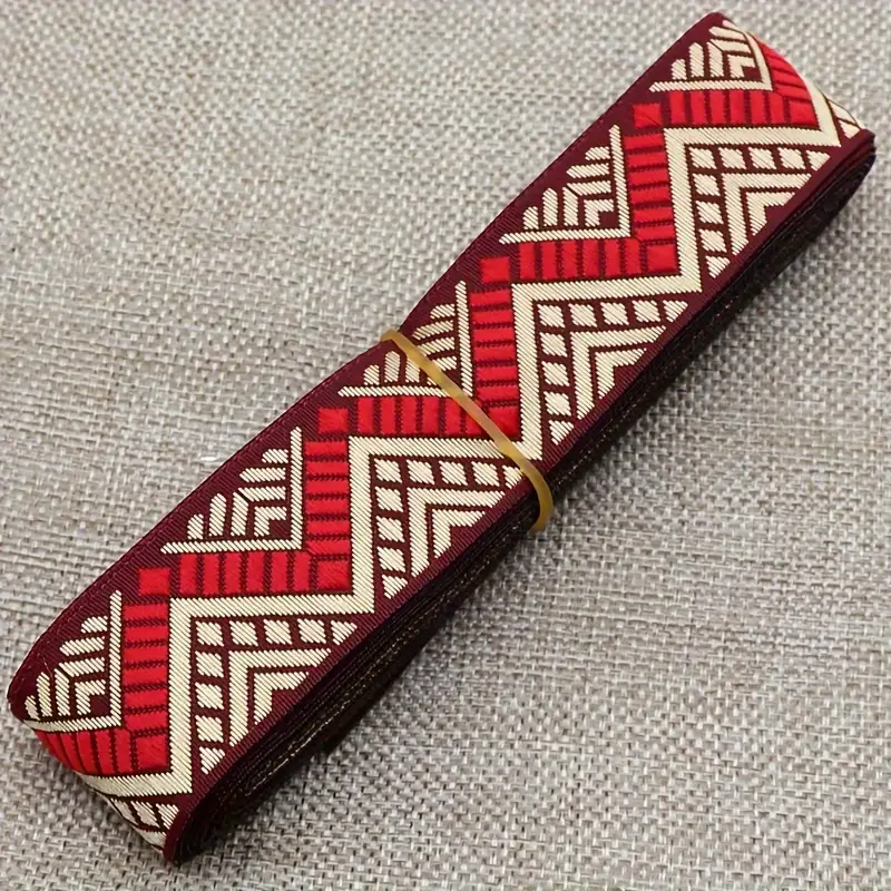 Jacquard Webbing: Red & Blue Jacquard Webbing: Red & Blue
