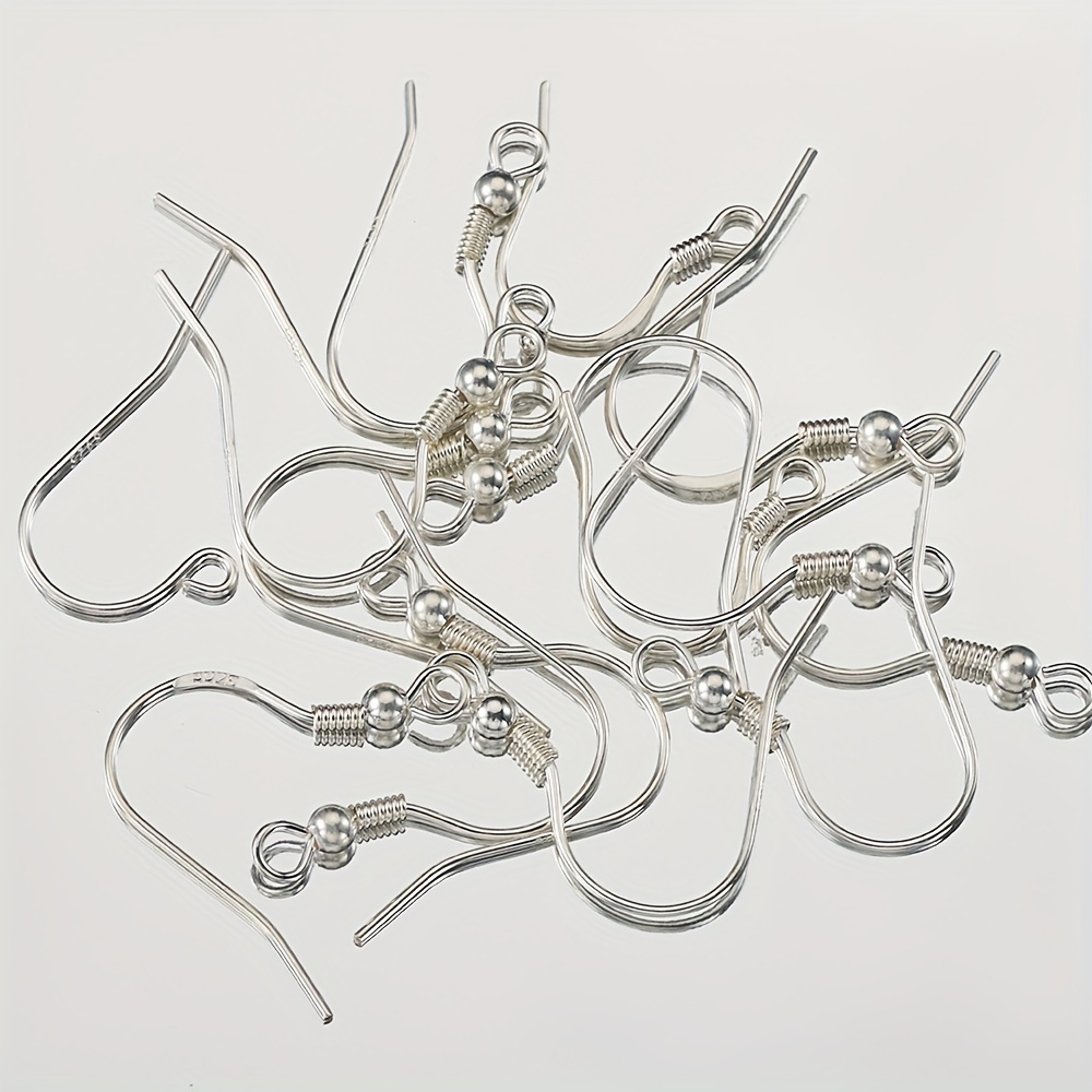 925 Sterling Silver Earring Hooks 12pcs Earring Findings Kits with Earring Backs Fish Hook Earrings for Jewelry Making DIY Earrings Supplies (12pcs