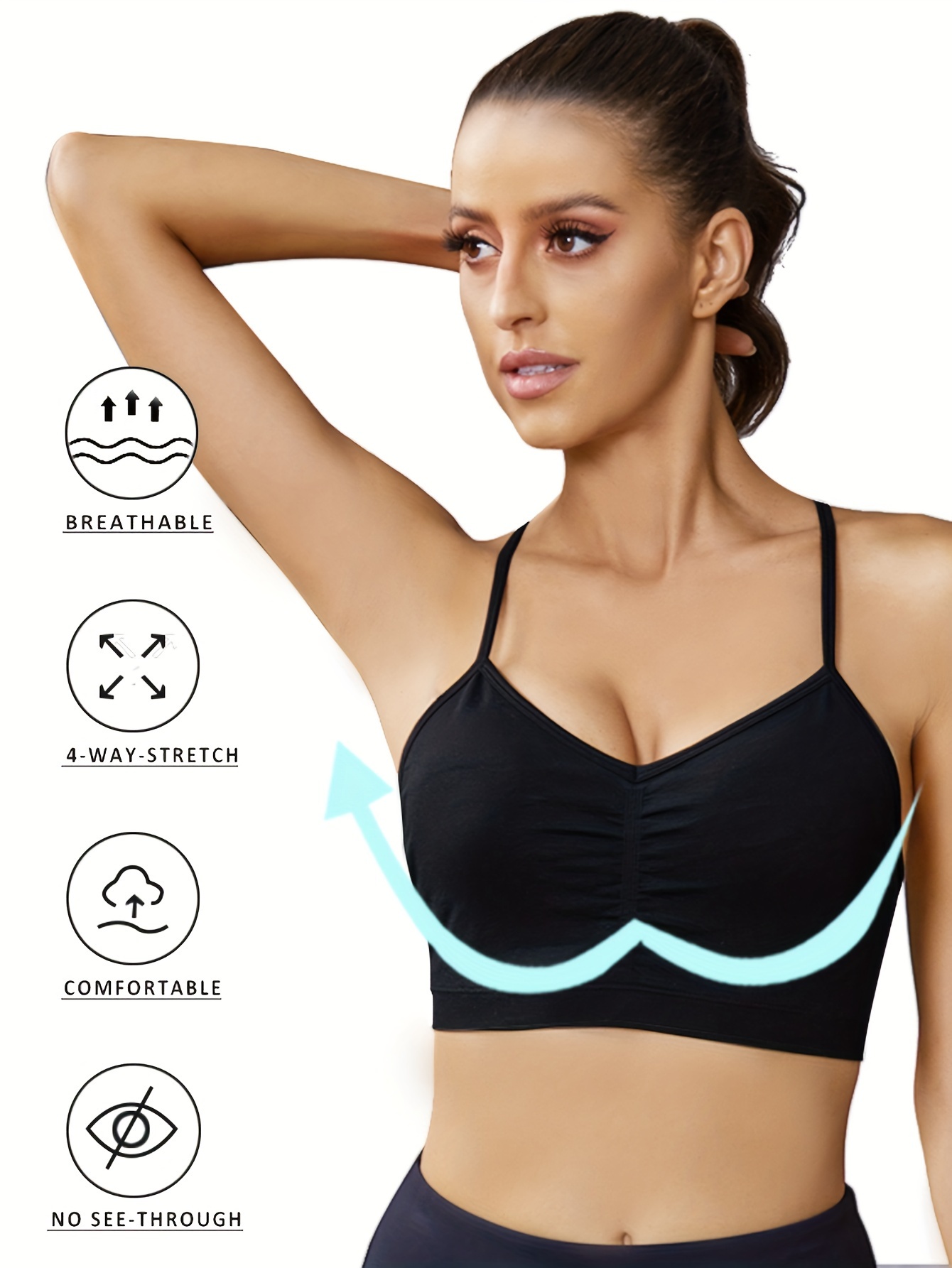 Comfortable see thru bras women sports yoga underwear bras For