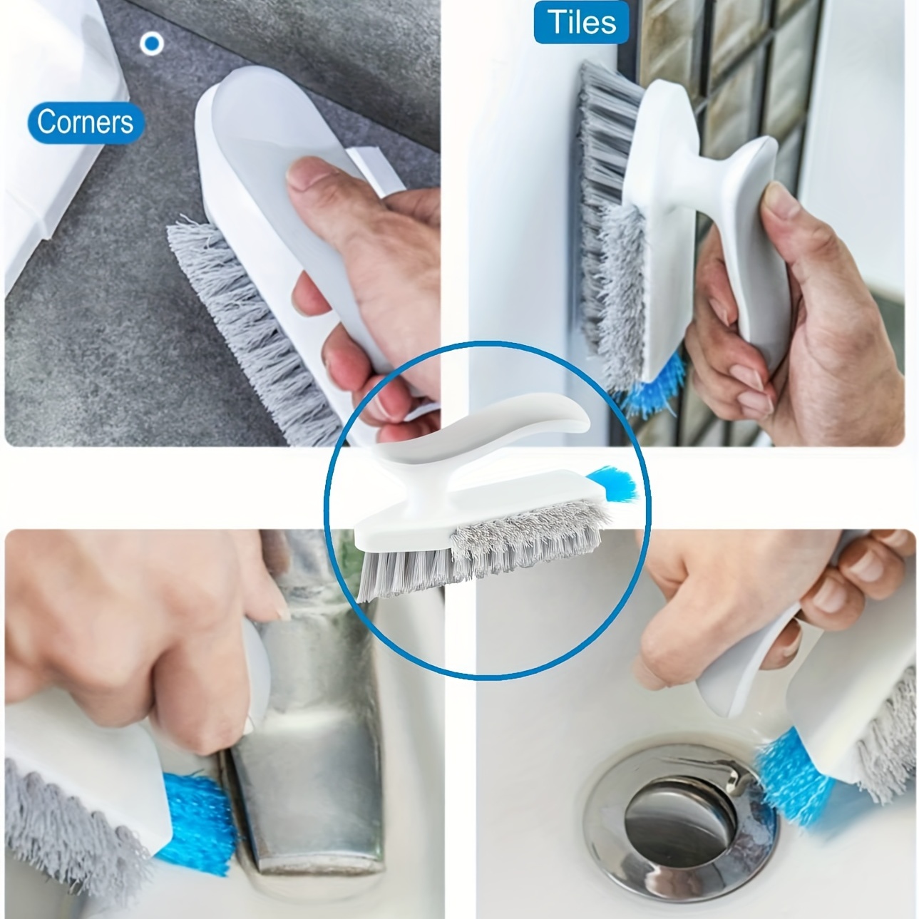 4 In 1 Brush Squeegee for Gap Groove Cleaning Tool Glass Scraper Kitchen  Bathroom Floor Tire Cleaner Brushes Home Cleaning Brush