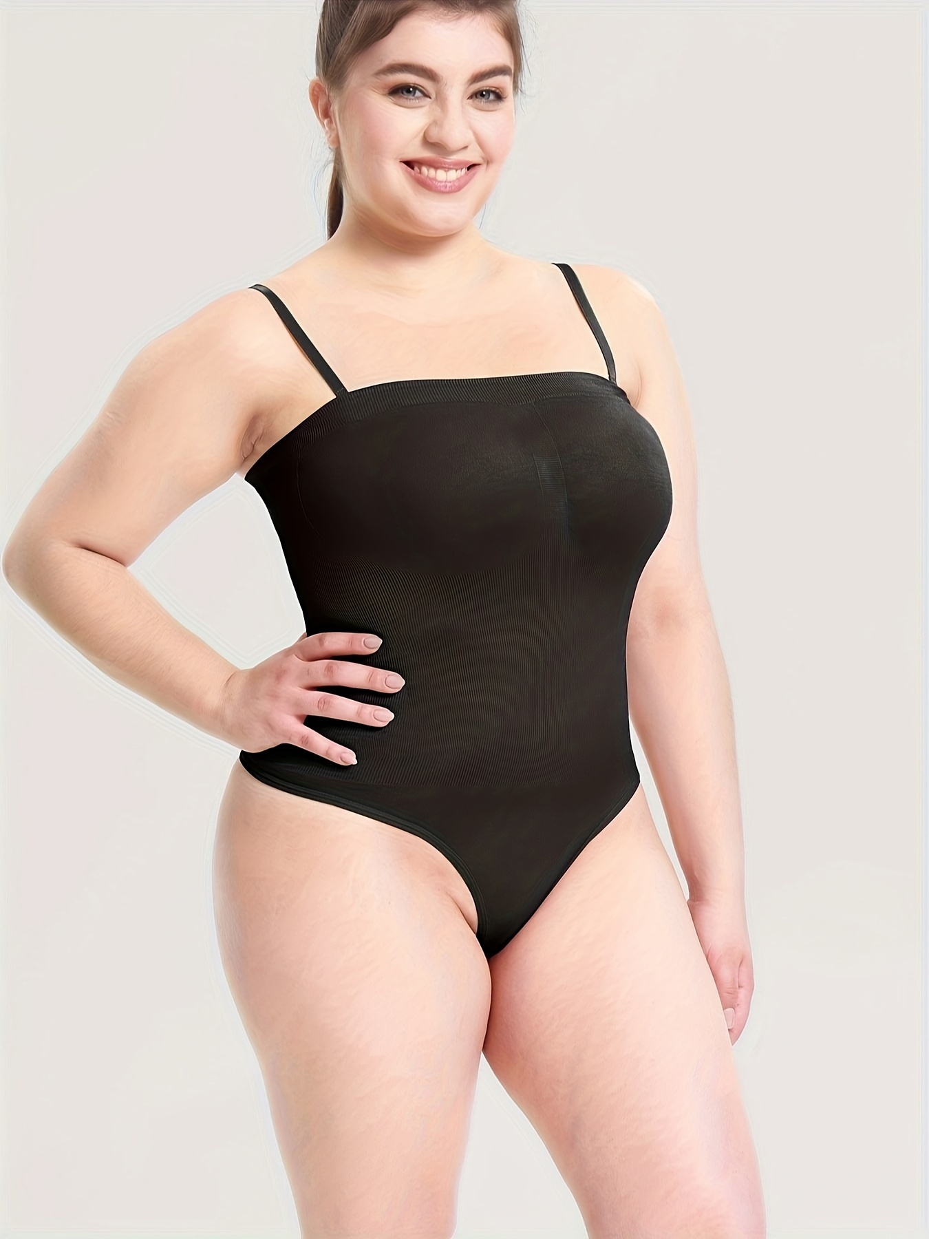 1pc Strapless Shapewear Bodysuit For Women, With Removable