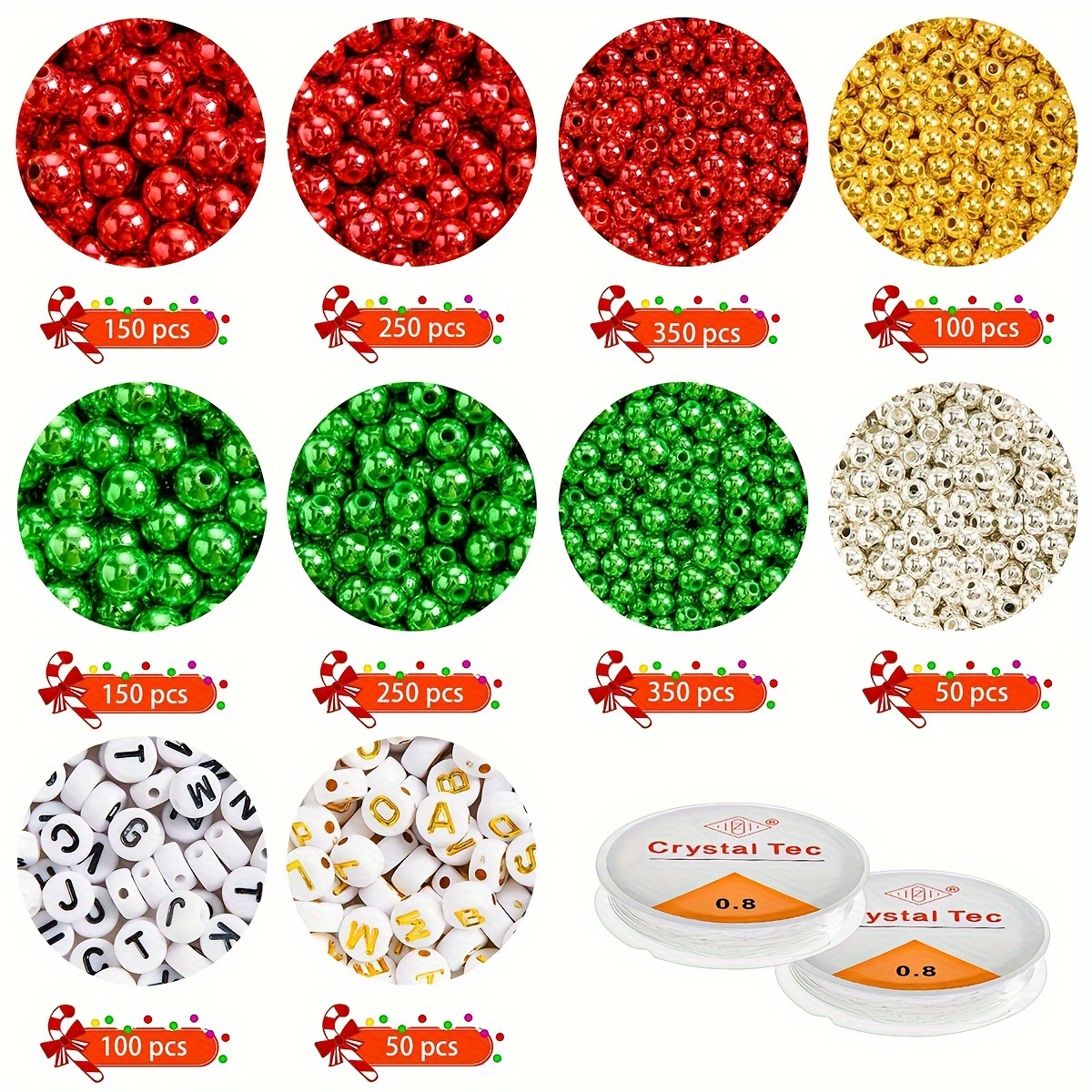  Clay Beads Set, 18 Colors DIY Clay Beads String Hole, 250  Letter Beads for Jewelry Making : Arts, Crafts & Sewing