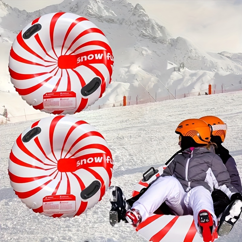 EPN Luge gonflable, 55 extra large traîneau à neige fond solide poignées  solides traîneau gonflable en PVC résistant au froid Luge pour enfants  adultes Luge ski hiver extérieur Fun Toys : 