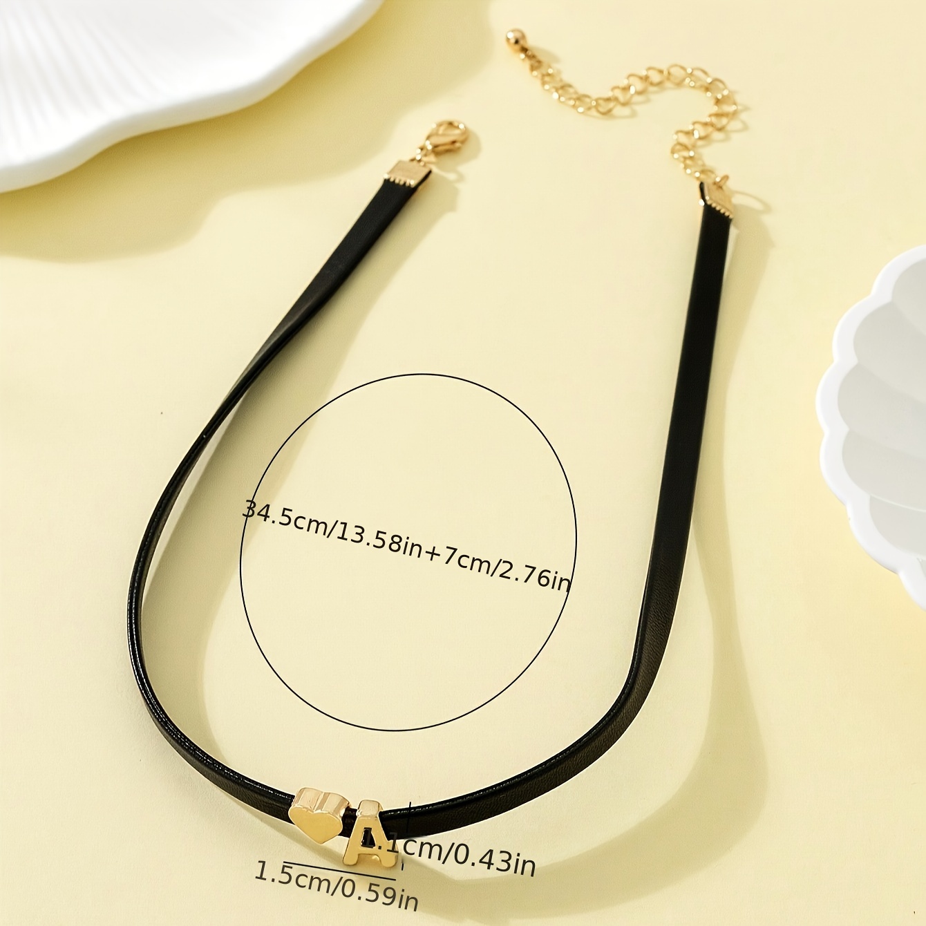 Women's PU Leather Choker Necklace with Heart Pendant
