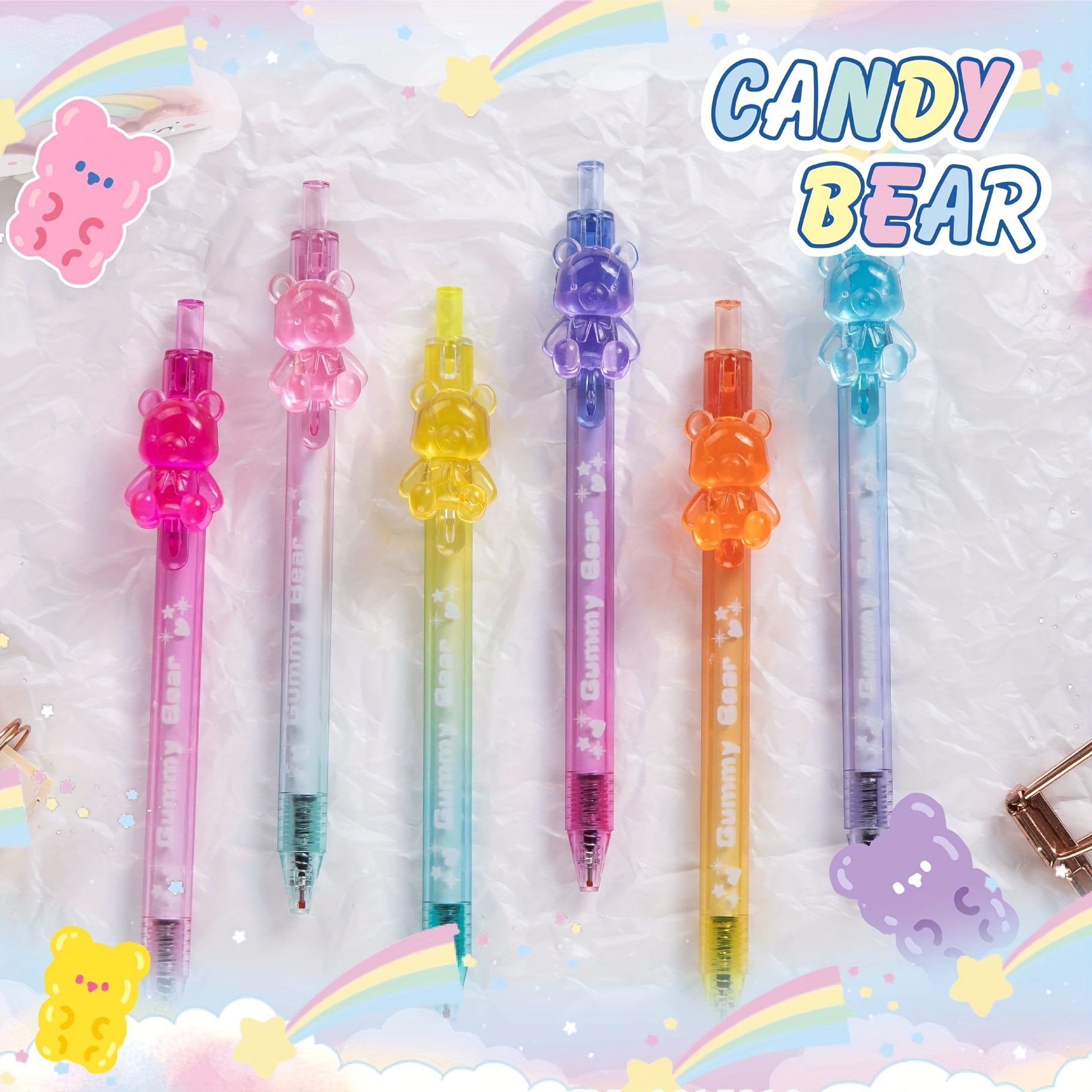 Rainbow Fondant Bear Gel Pen Good Looking Water Pen Good - Temu