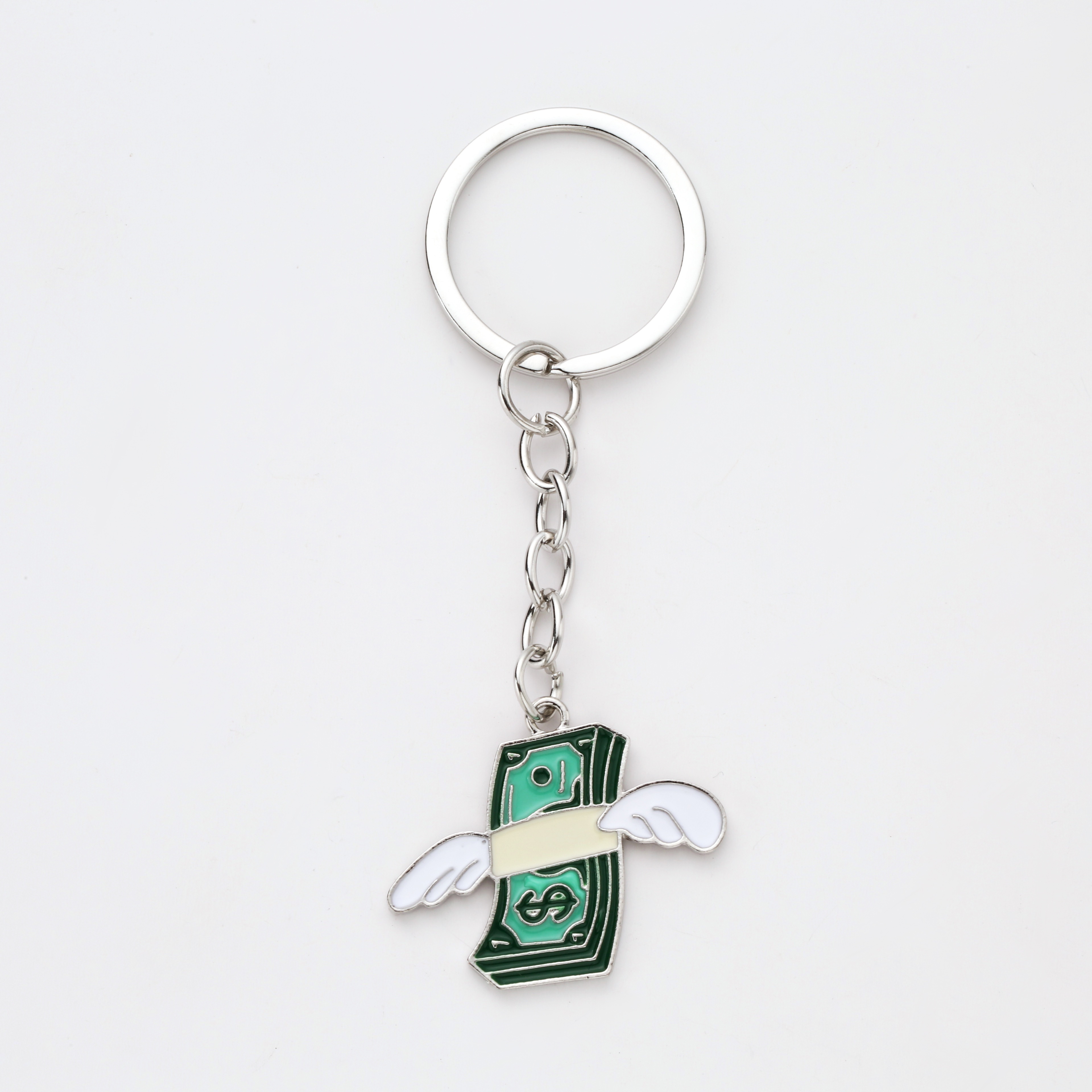 "1 Fashionable Wing Dollar, New Fashionable And Creative Wing Dollar, Flying Dollar Badge Keychain"