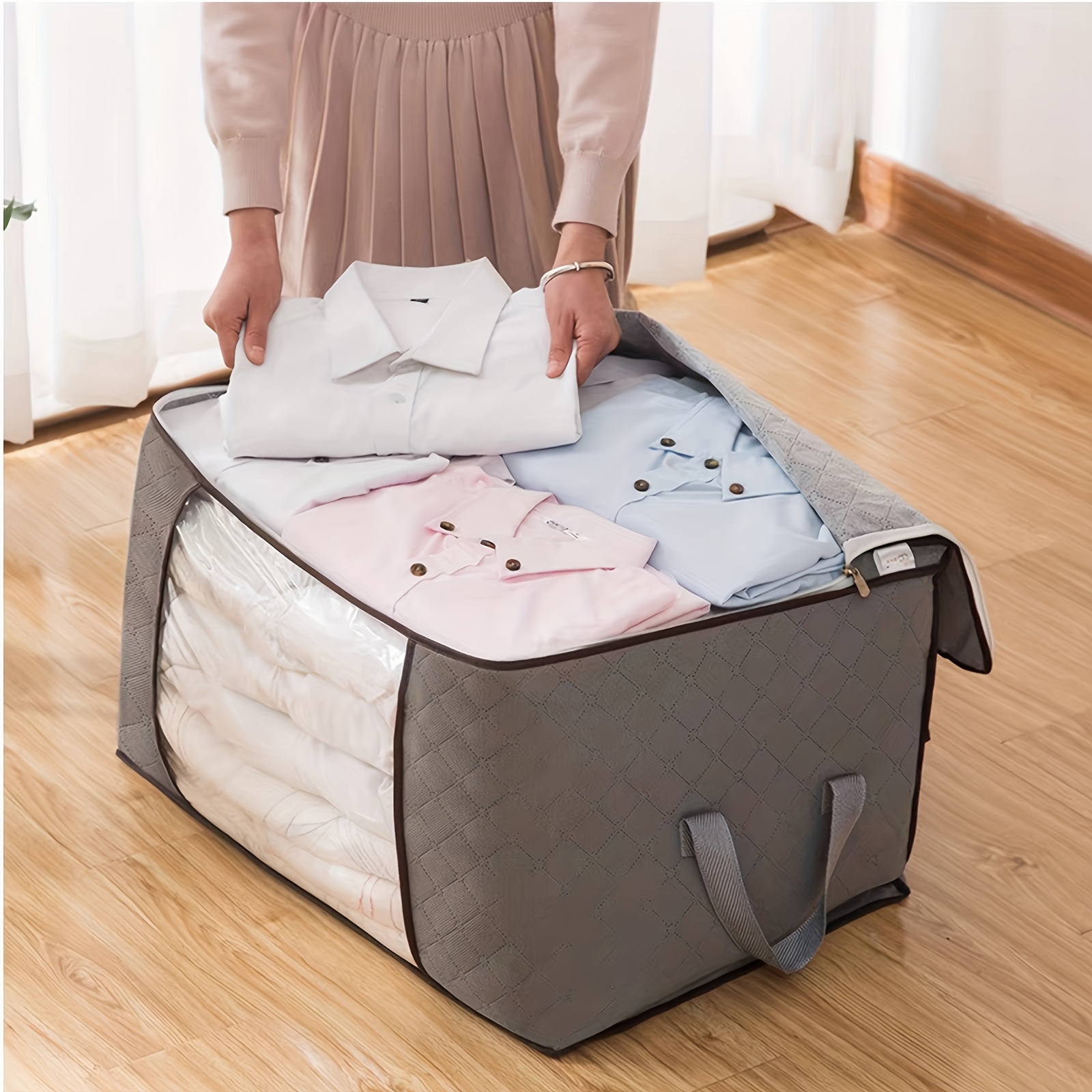 Clothes Storage Blanket Storage 90L, 6/8Pcs Storage Bags for