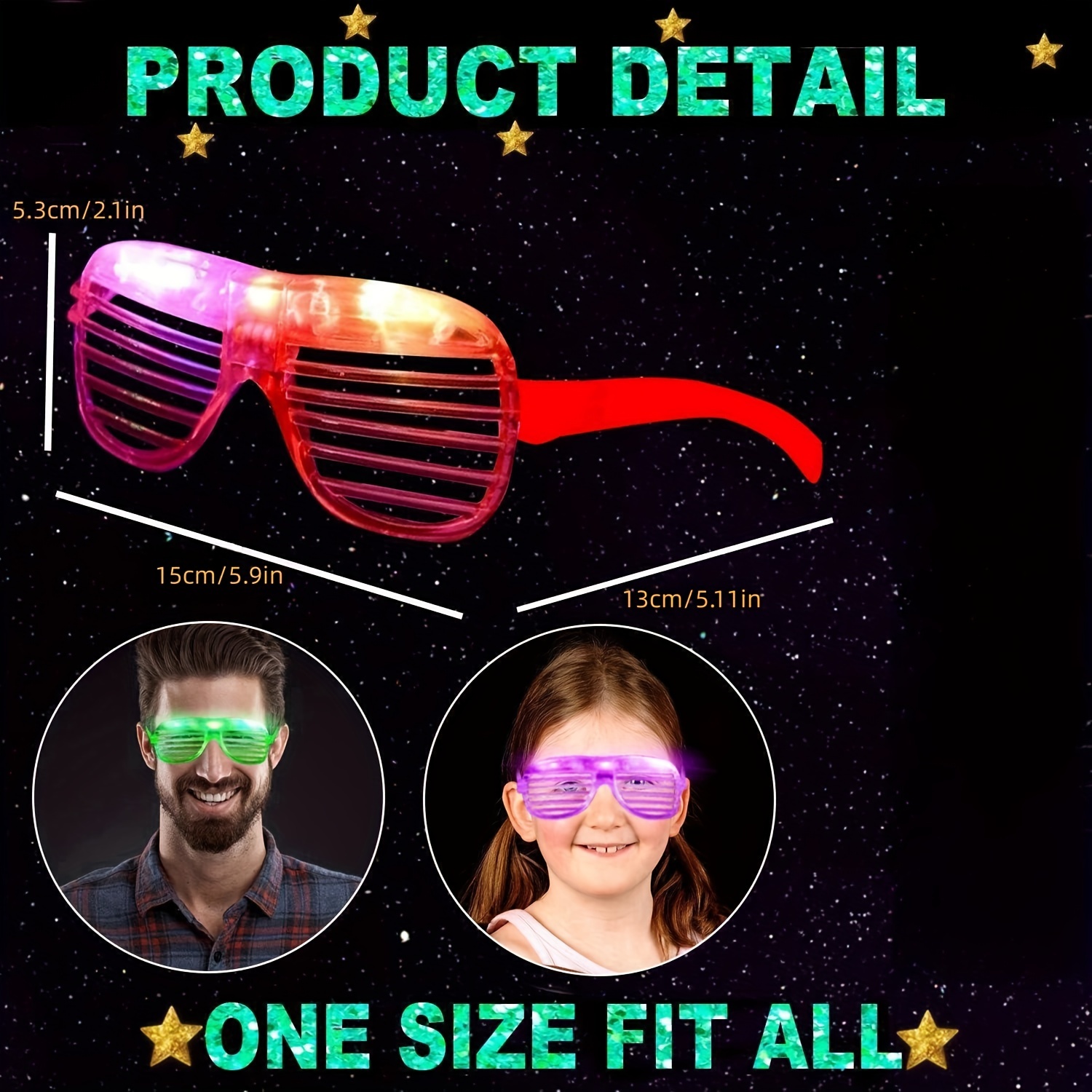 1 Pieza Gafas Luminosas Led Luces Neón Brillan En Halloween - Temu