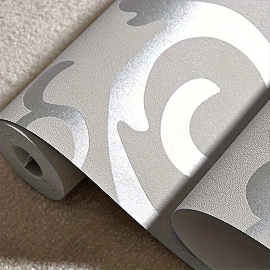 Non self adhesive Wallpaper Silvery 3d Relief Luxury Temu United