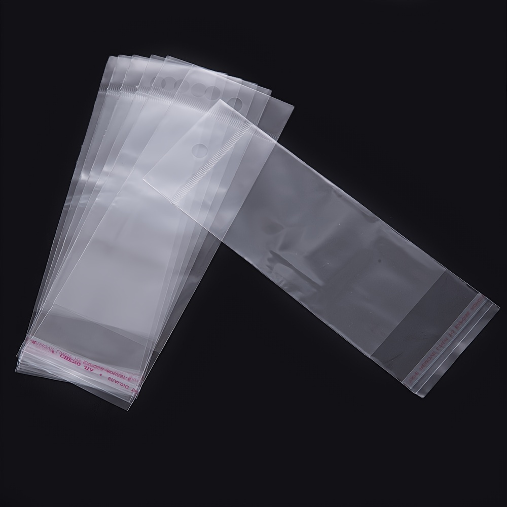 200 mini bolsas de plástico pequeñas transparentes con agujero para colgar  joyas, sello autoadhesivo OPP, bolsa de paquete (3.9 x 6.7 pulgadas)