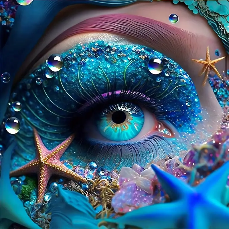 5d Artificial Diamond Painting Set Starfish Eye Pattern - Temu