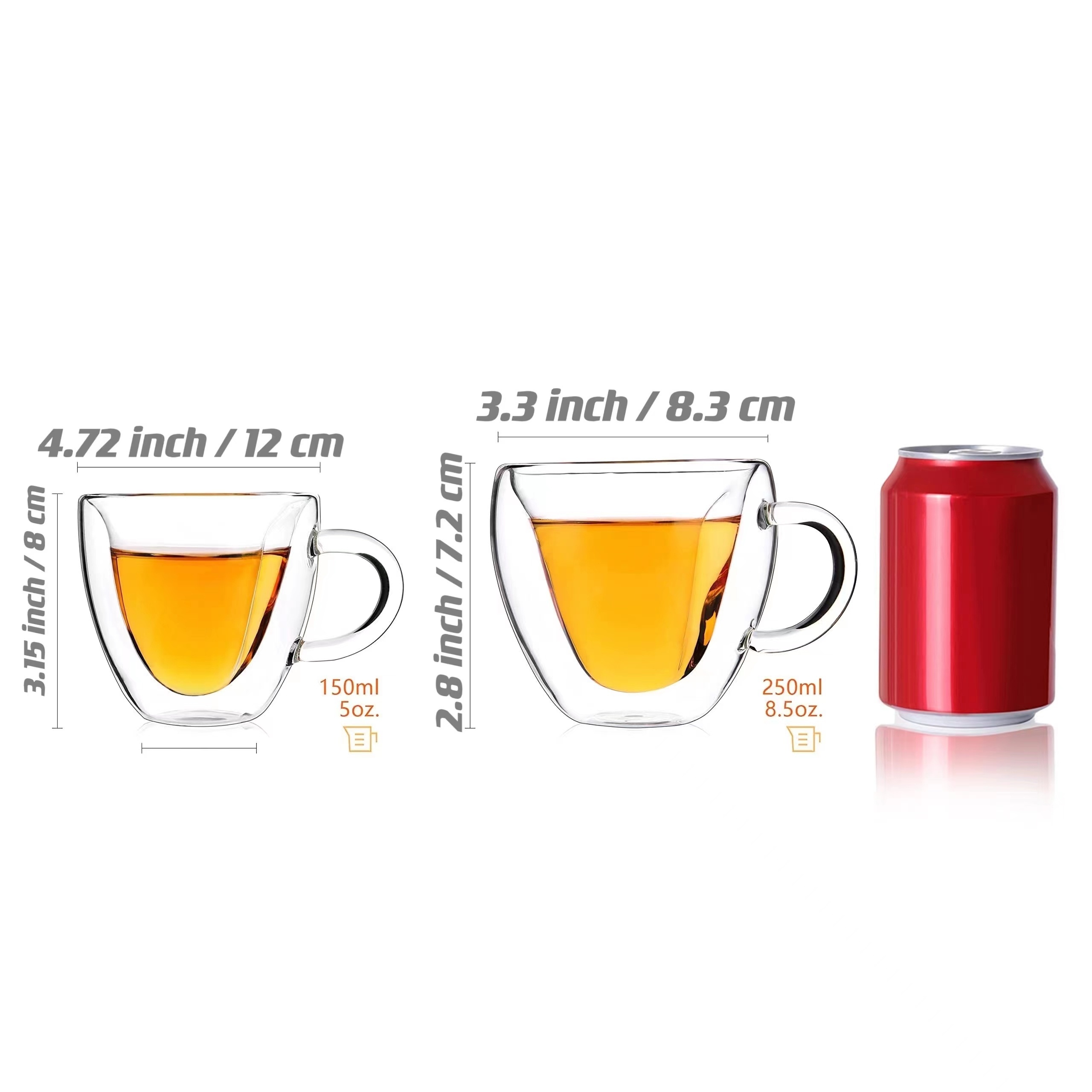Double Wall Glass Coffee Mugs, Insulated Clear Coffee Mugs, Perfect For  Espresso, Cappuccino, Latte, Americano, Tea Bag, Beverage, Independence Day  Teacher's Day Halloween Christmas Birthday Valentines Day Gift Coffee  Accessories - Temu