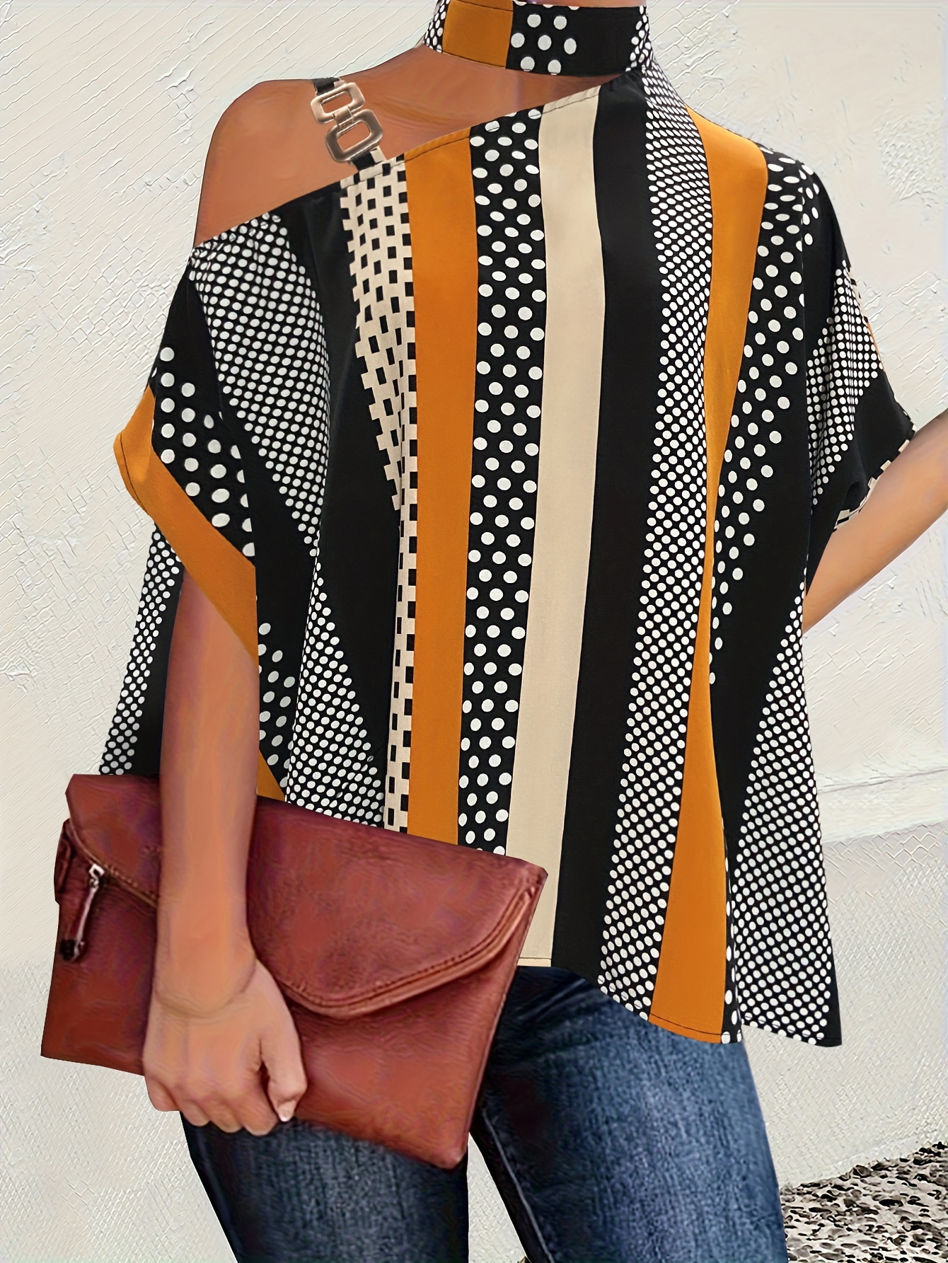 Chain Print Blouses - Temu