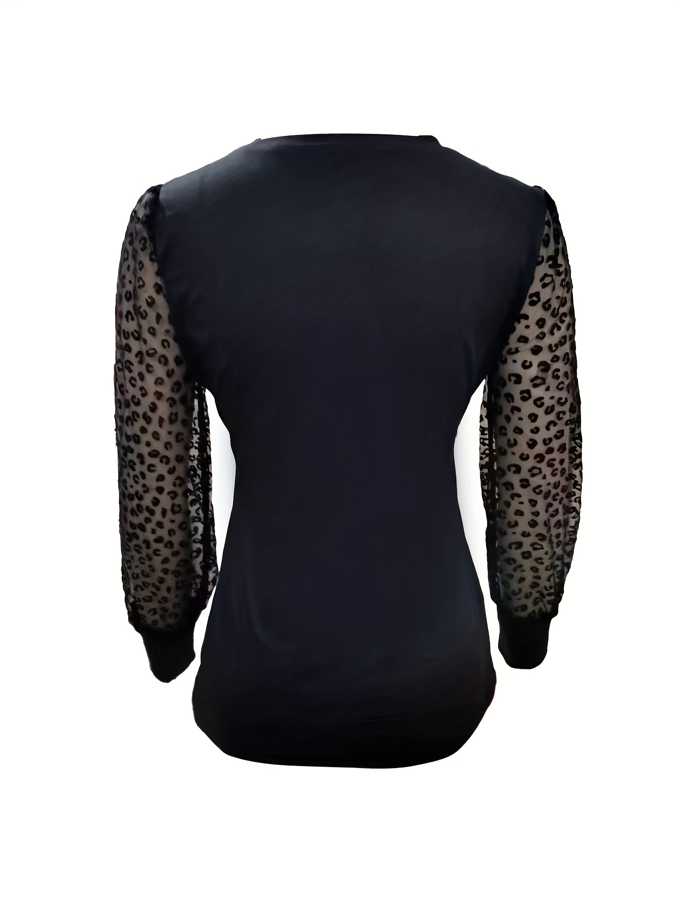 Classic Black Mesh Long Sleeve Top