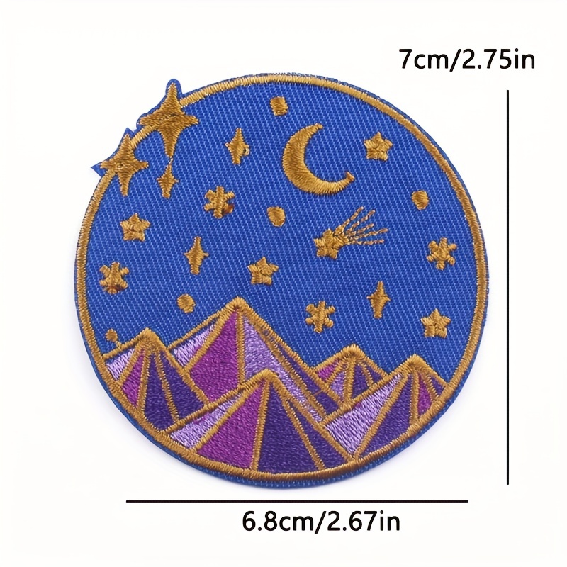 Round Shaped Outdoor Forest Pattern Iron on Patches Mountain - Temu