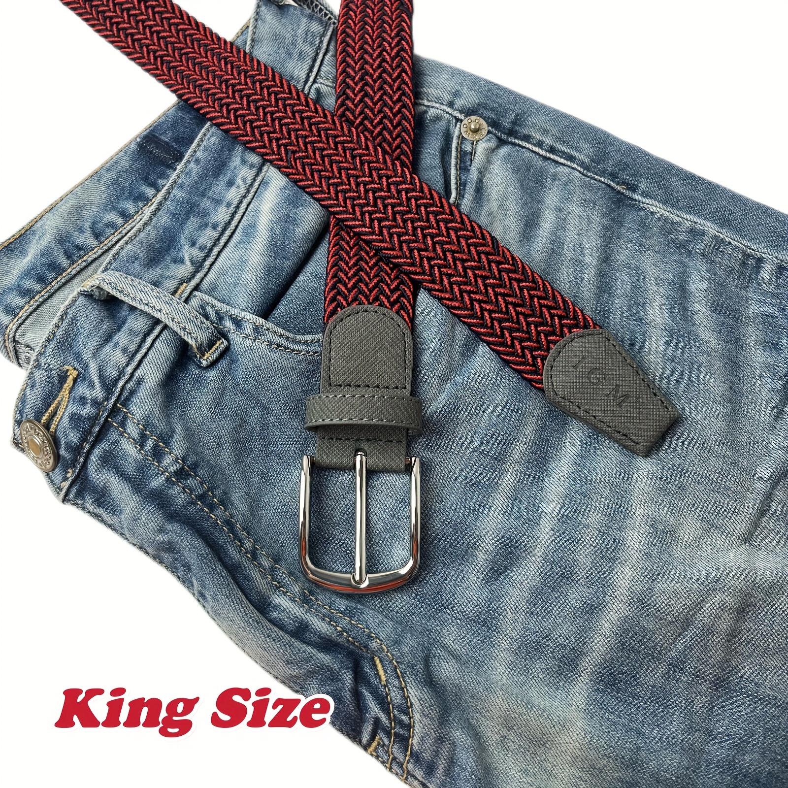 1pc Elastic Braided Belt Mens Golf Belt Youth Business Elastic Pin