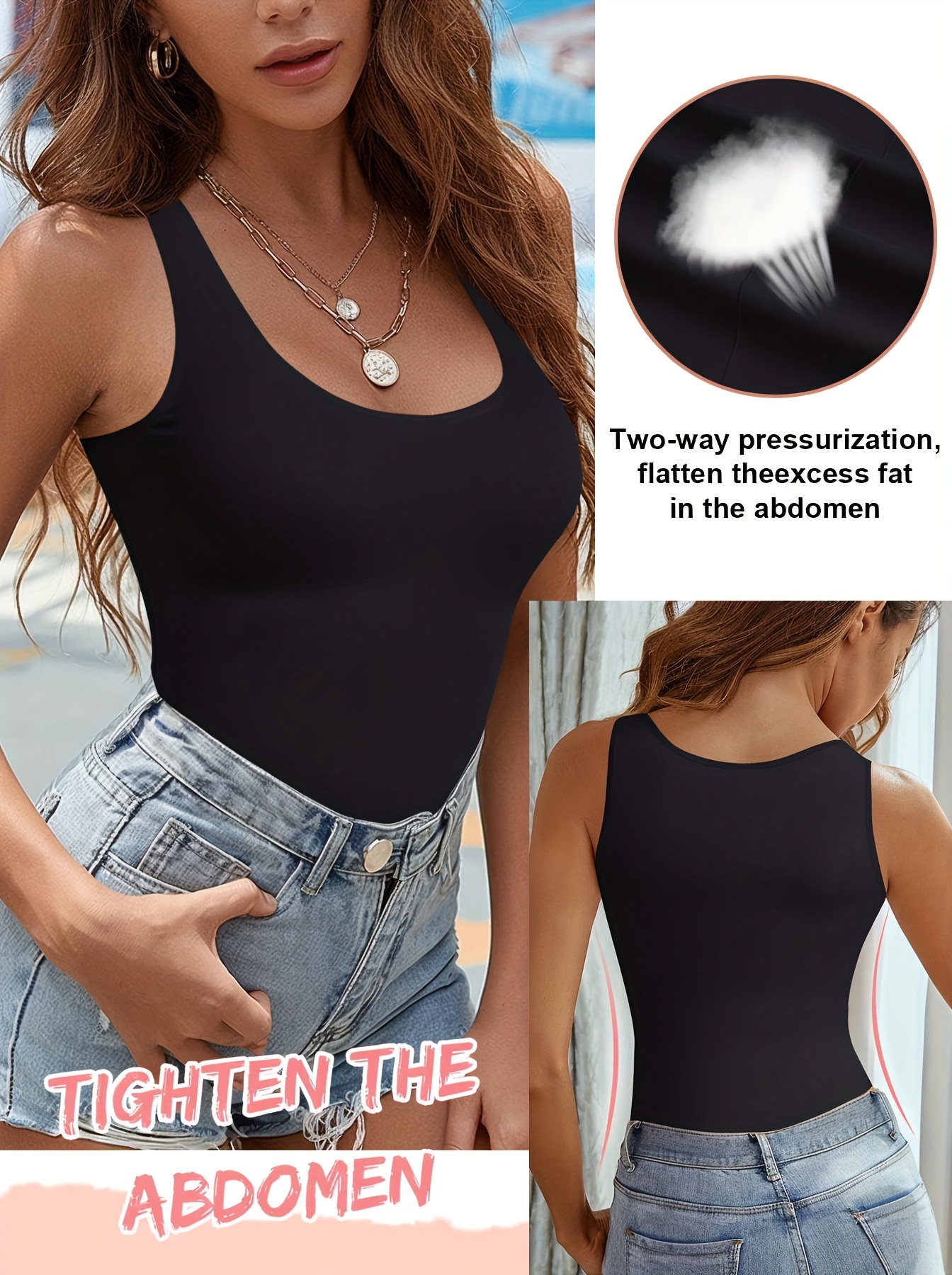 Women's Compression Shirt Slimming Body Shaper Vest Built In Bra Tank Tops  Camisole Top Tummy Control Shapewear Workout Sleeveless Tops