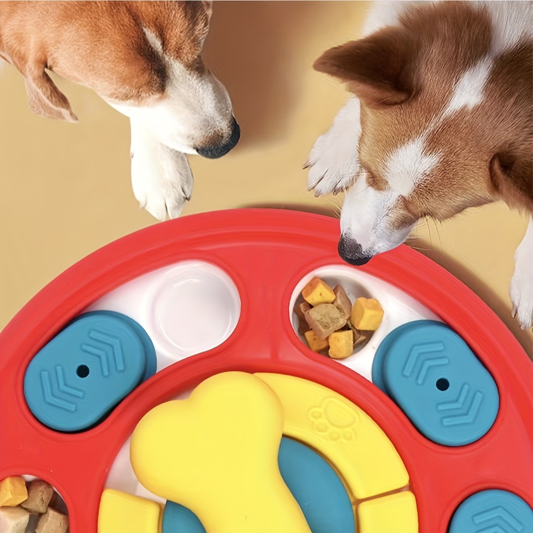 Dog Puzzle Toys Turntable Slow Feeder Food Dispenser Leaking Food Bowl  Slowly Eating Bowl Pet Cat Dog Training Interactive Toy