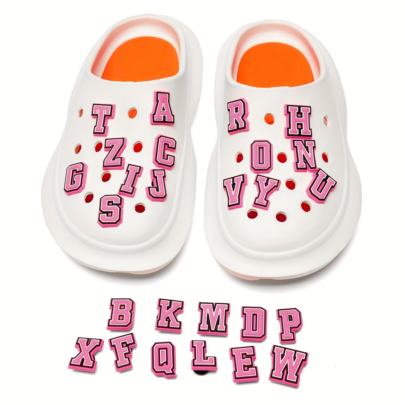 Pvc Letter Charms Clog Sandals Shoe Decoration Alphabet Abc - Temu