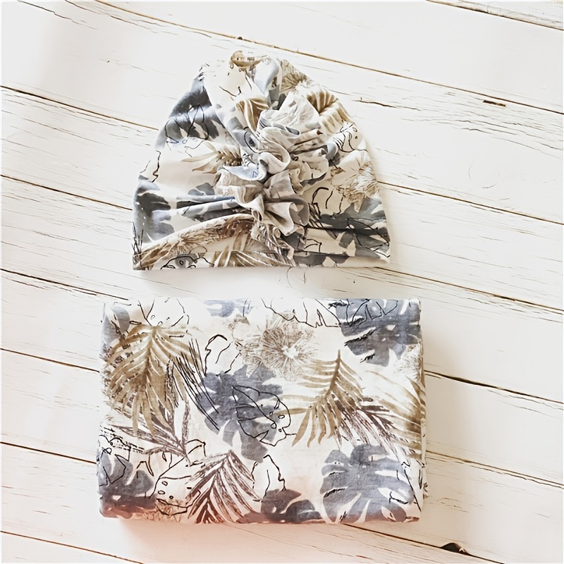 Baby Hat, Bag & Towel Set with Leopard Throw Blanket