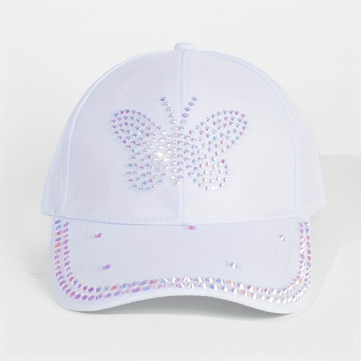 Butterfly Baseball Cap Rhinestone Adjustable Sports Hat