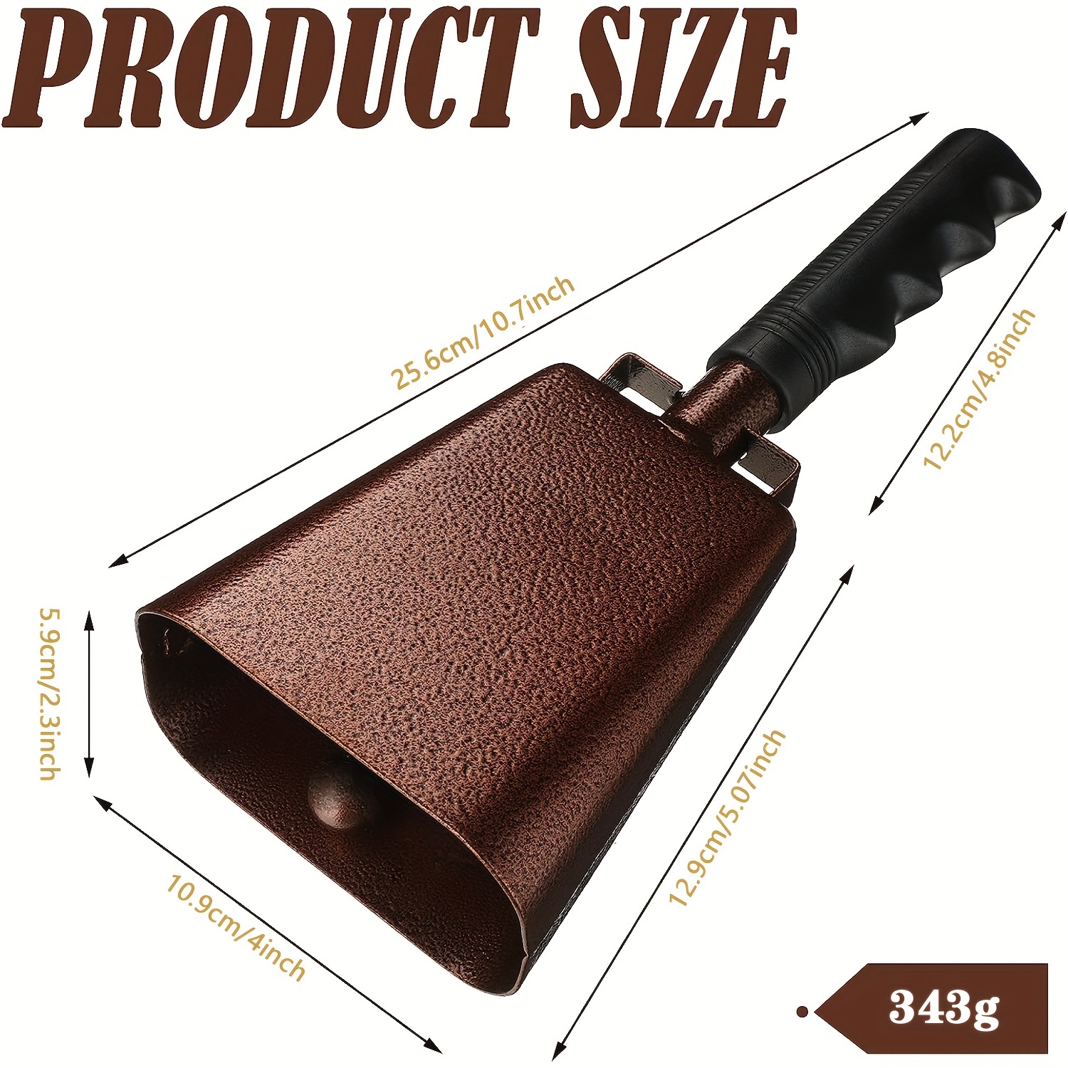 Steel Cowbell With Handle Cheering Bell For Sports Games - Temu
