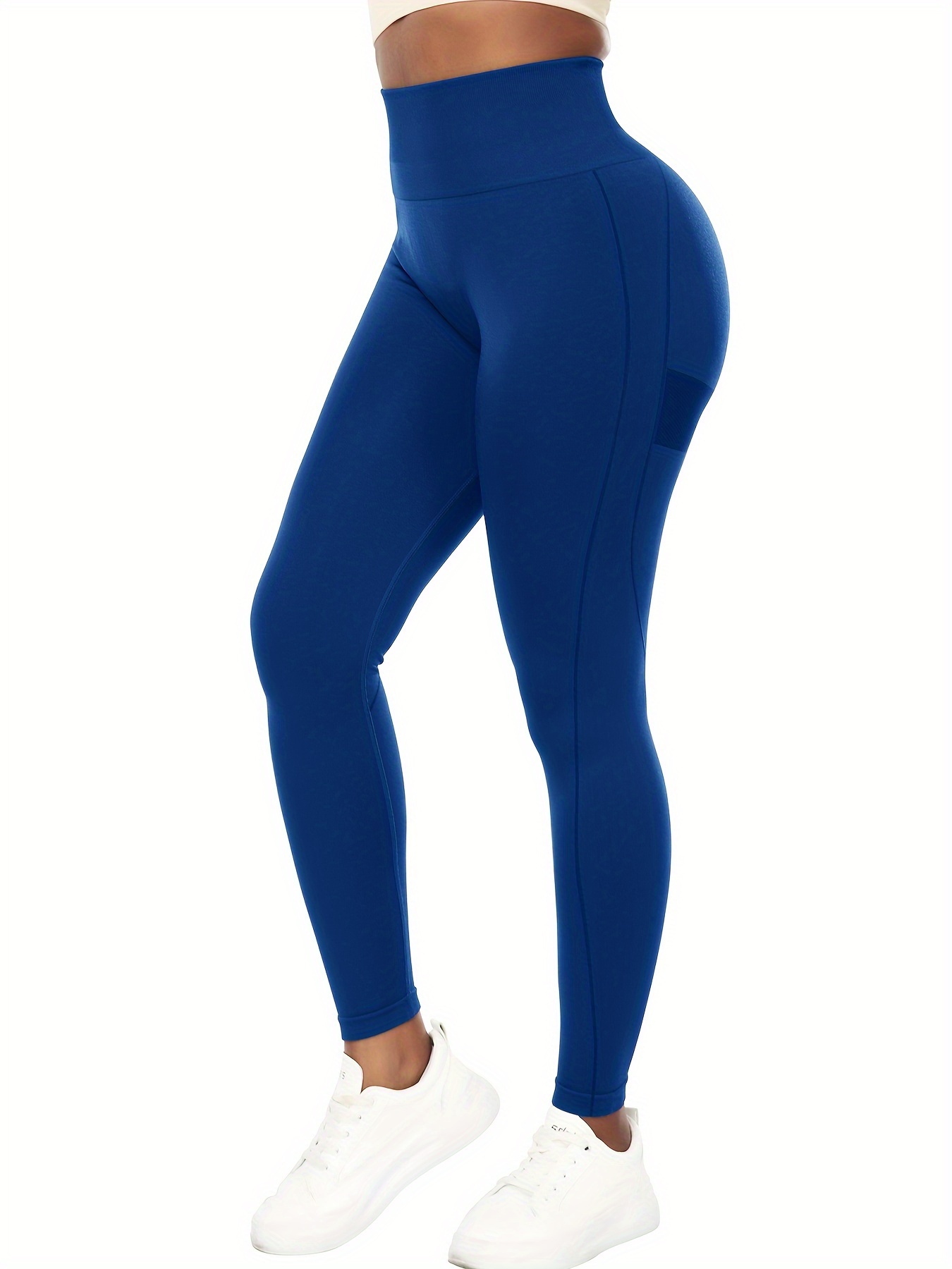 Women Seamless High Waist Butt Lift Leggings Contouring Booty Workout Yoga  Pants Tummy Control Running Tights (Blue, M) at  Women's Clothing  store