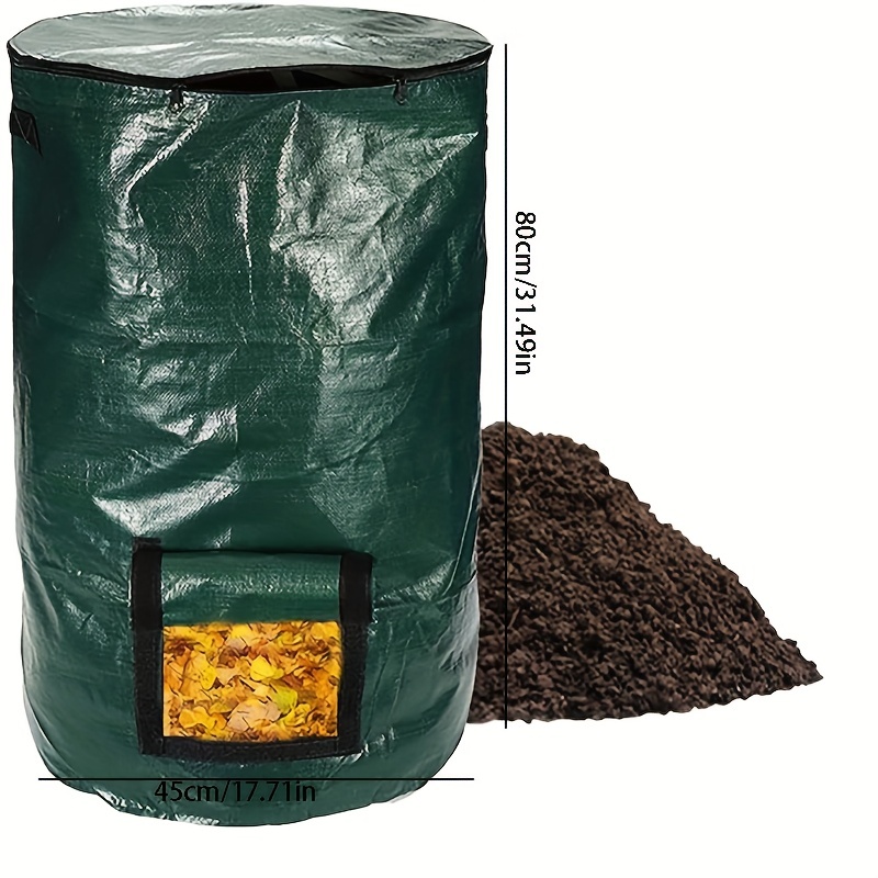 Compost Bin Bag Large 34 Gallon Reusable Yard Waste Bag Lawn Bag Heavy Duty  Garden Bag Composting Bag Garbage Can With Zipper Lid And Handles For  Loading Leaf Trash - Temu