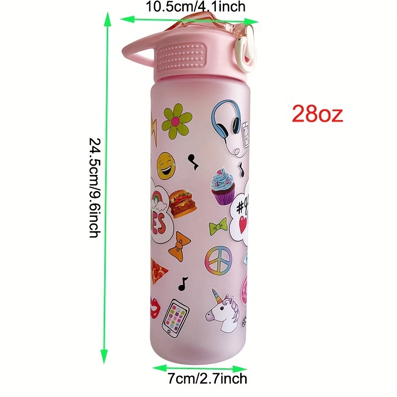 1pc, Botella De Agua Deportiva De Dibujos Animados, 800ml/28oz Tazas De  Agua De Plástico Sin BPA, Botellas De Agua Portátiles, Para Acampar, Hacer  Sen