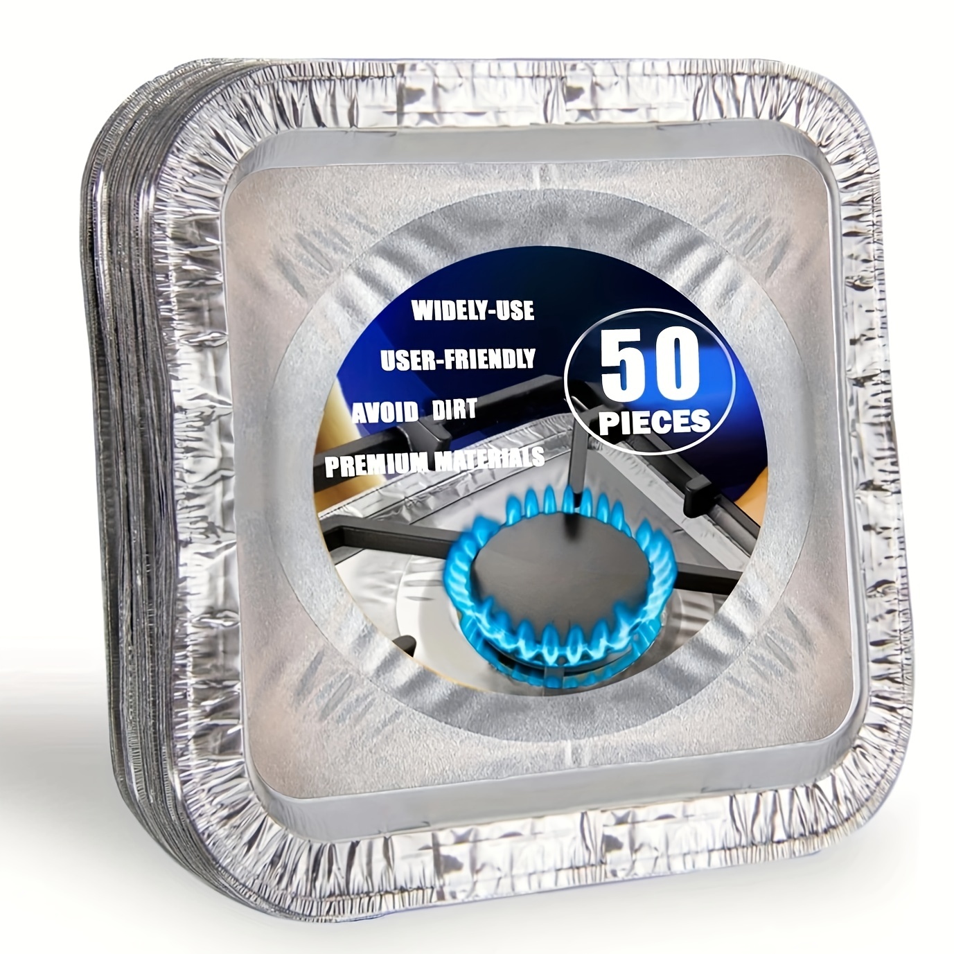 Aluminum Foil Square Stove Burner Covers Range Protectors Bib Liners Disposable