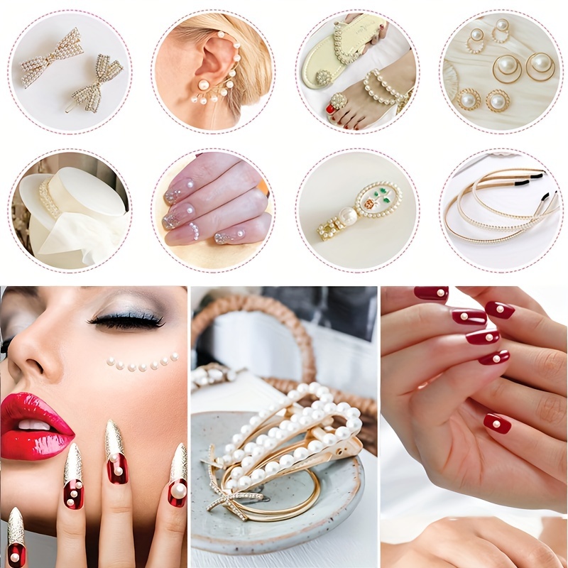  1800 Pcs 5MM Pearls Half Round Flatback Semi Pearls For Nail  Art, Crafts, DIY Making