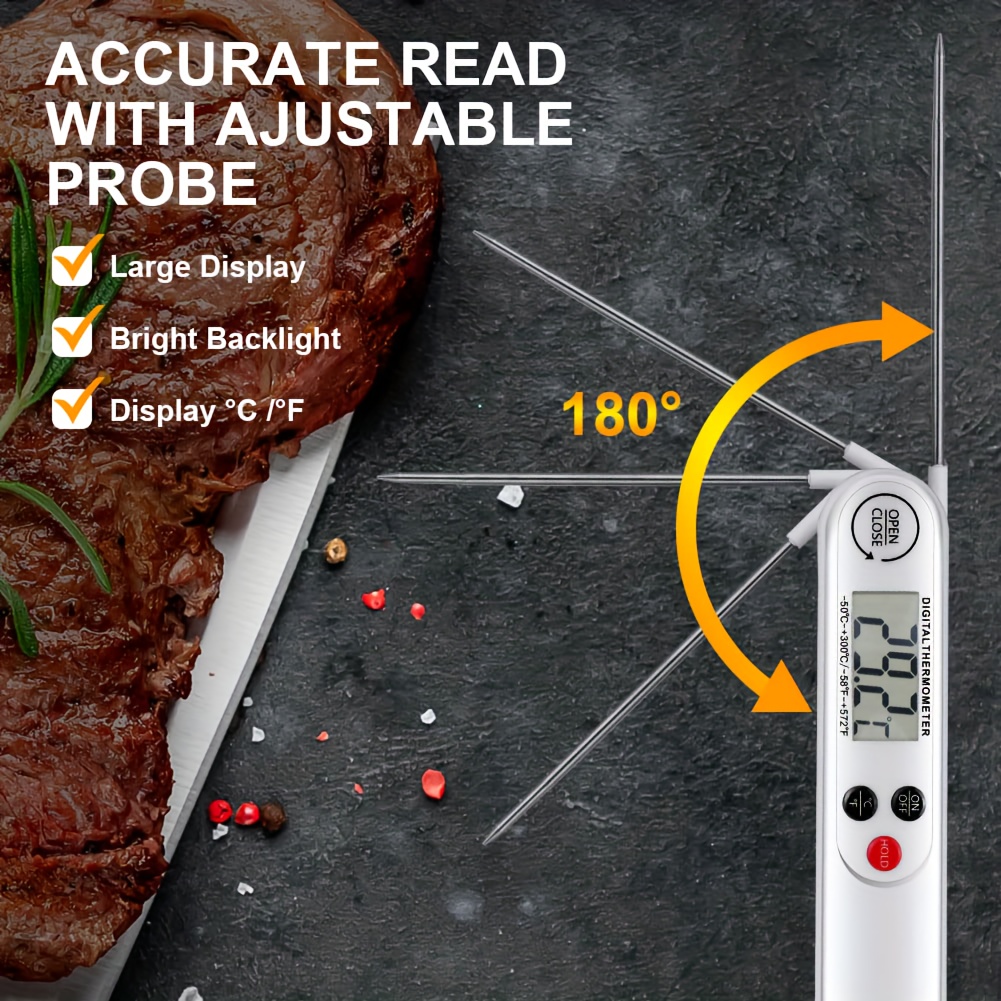 Electronic probe kitchen food thermometer meat cooking water milk