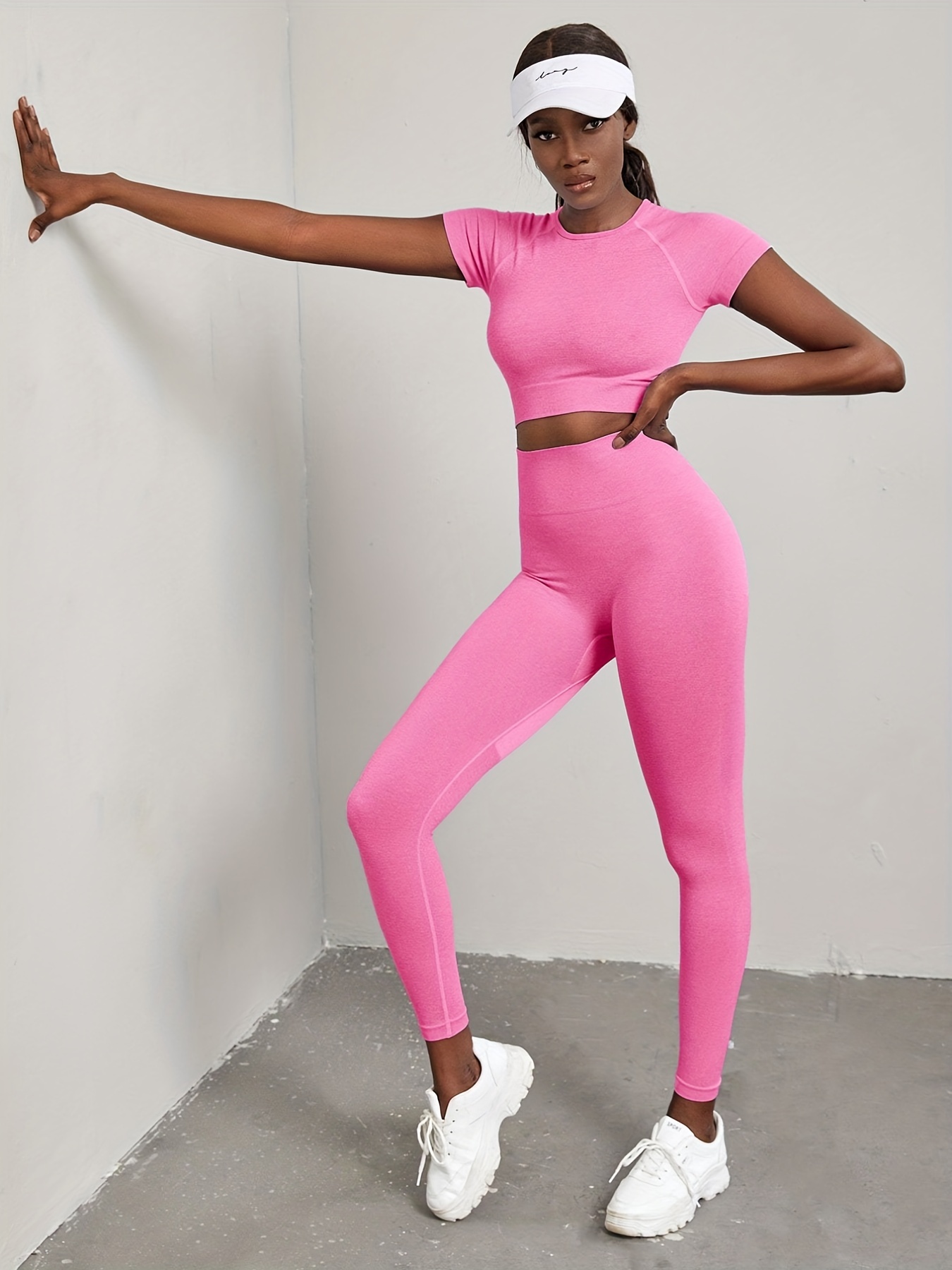 Legging Women Gym Set, Fitness Sets Women, Pink Fitness Suit