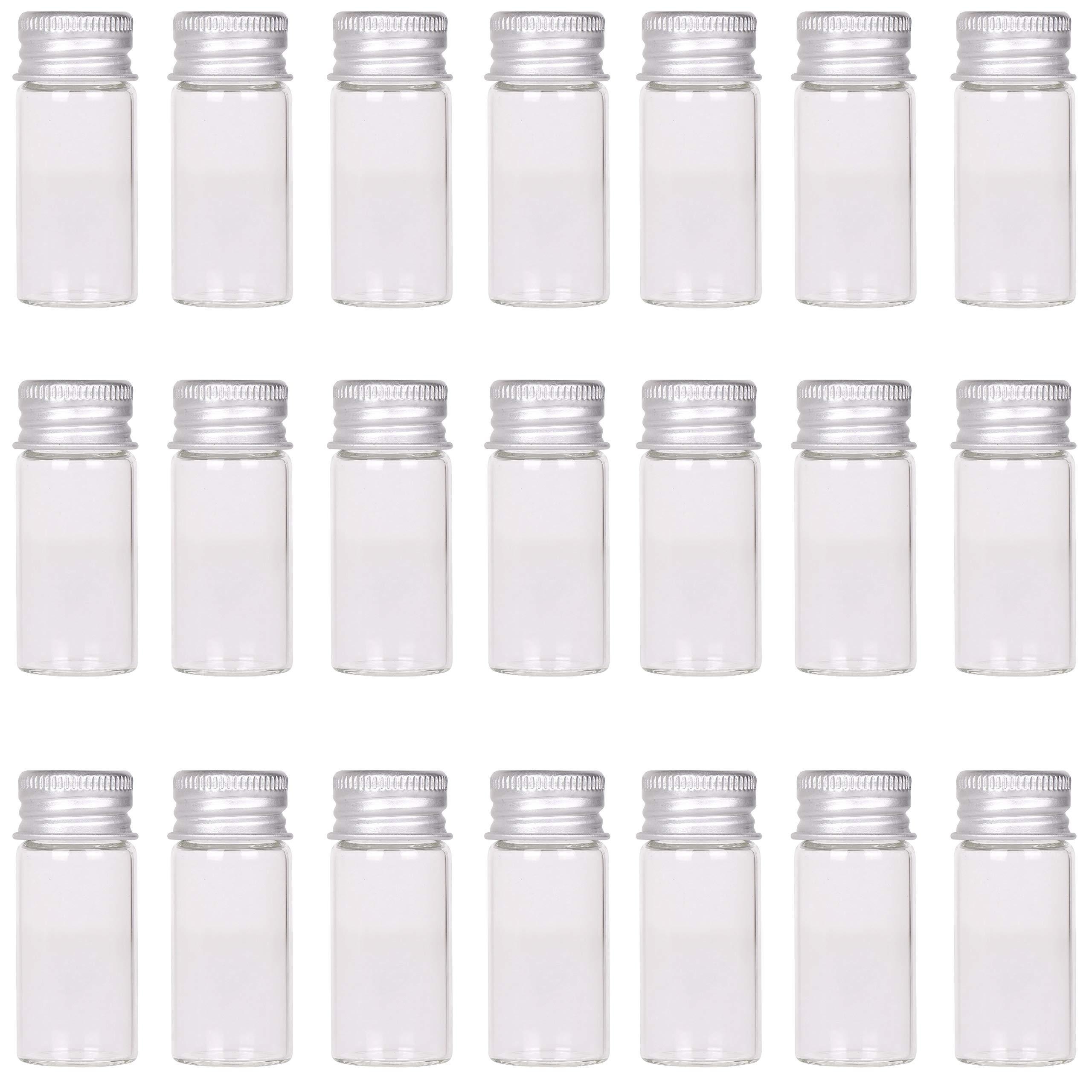 Fiale Piccole bottiglie di vetro Mini vasetti con coperchio a vite in  alluminio`