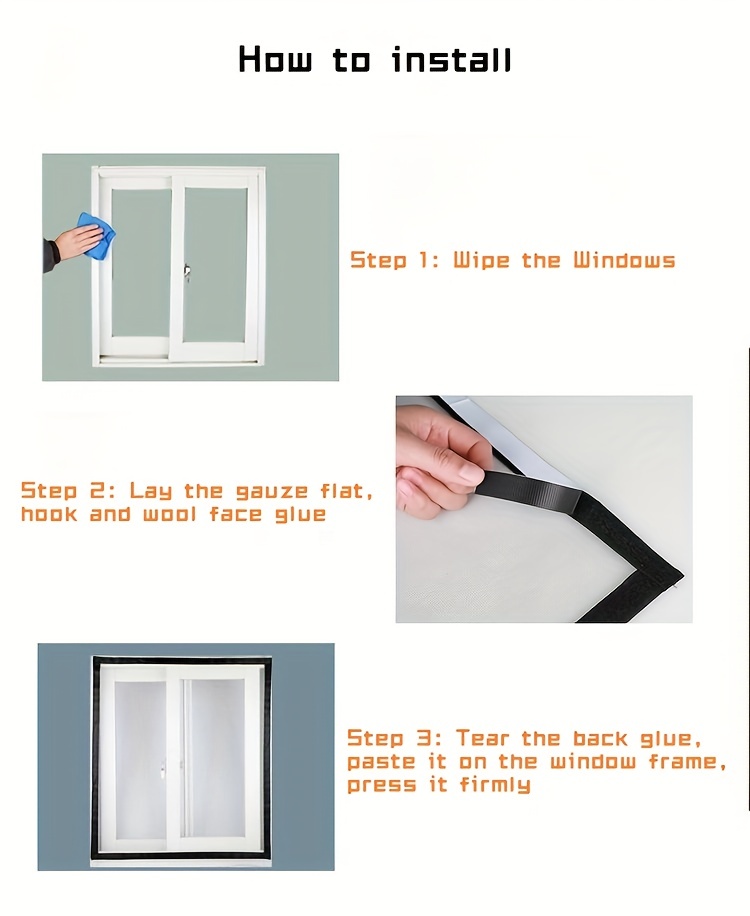 1 Set Anti-Mücken-Fenstergitter, Selbstklebendes Fenstergitter,  Klettverschluss, Magnetischer Vorhang, Einfach Zu Installieren Und  Abnehmbar - Temu Germany
