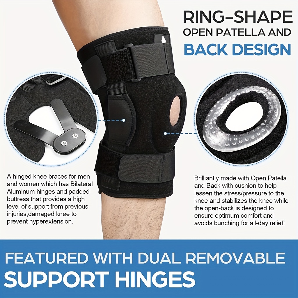 NEENCA rodillera con estabilizadores laterales y almohadillas de gel para  rótula, rodilleras de compresión ajustable para dolor de rodilla, desgarro
