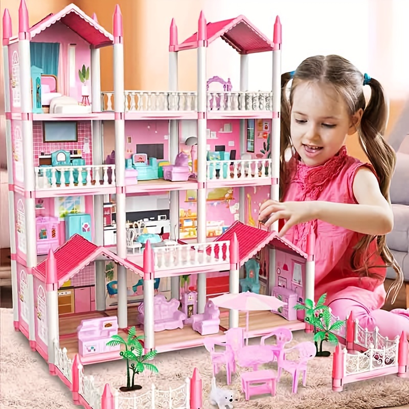 Children's Game House Princess Dream Castle Villa Toy Girl Doll House  Assembly Building House Toy Diy Halloween Christmas Gift Set - Temu  Philippines