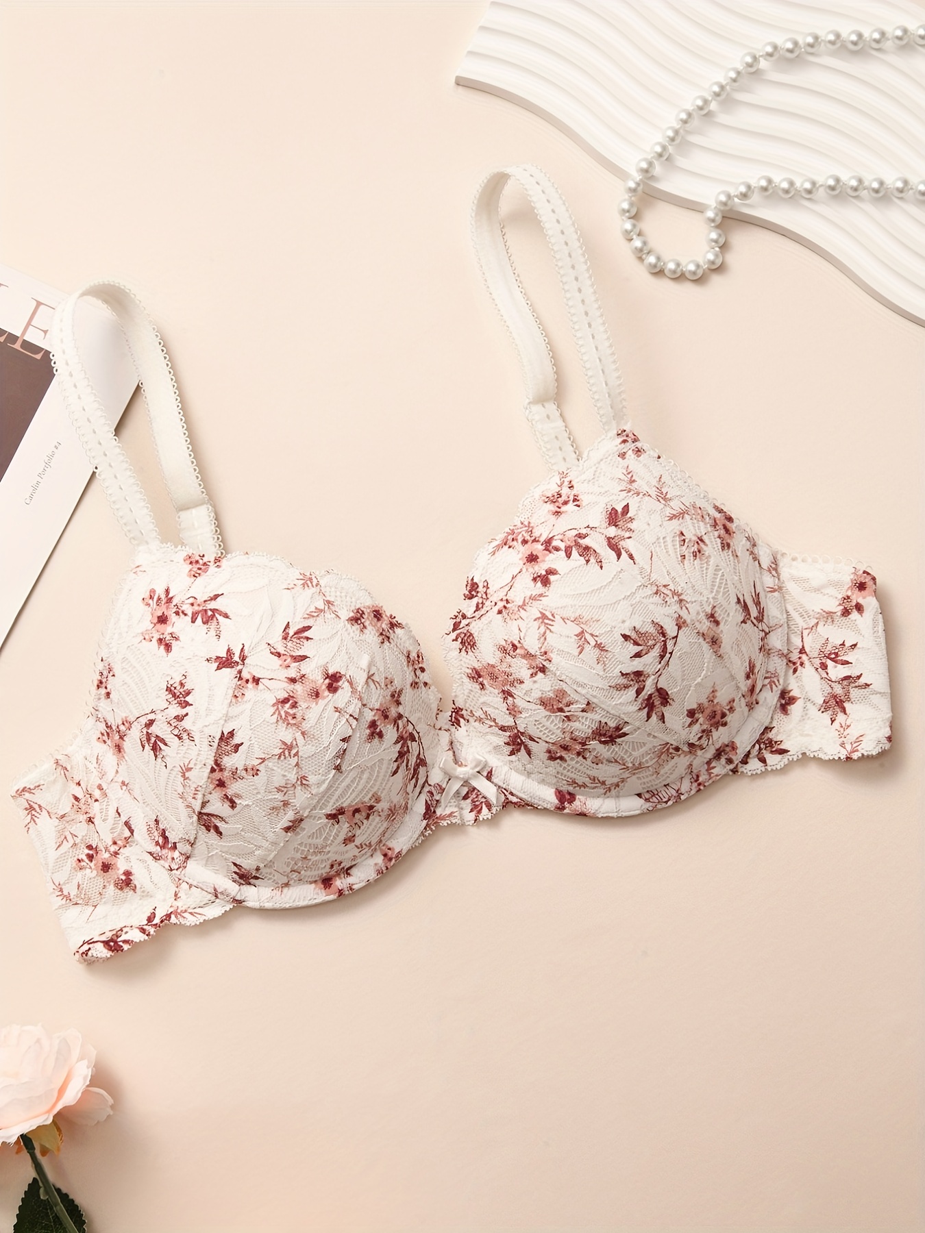 SHOPESSA Promotion Bras for Women Floral Bra Front Button Closure Push Up  Bralette Straps Adjustable Underwearon Clearance