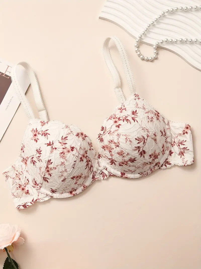 Bras Lace Floral Wire Bra For Women039s Intimates Comfortable Push Up  Underwear Girls Student Daily Lingerie 3270 38858002483 From Kymn, $23.32
