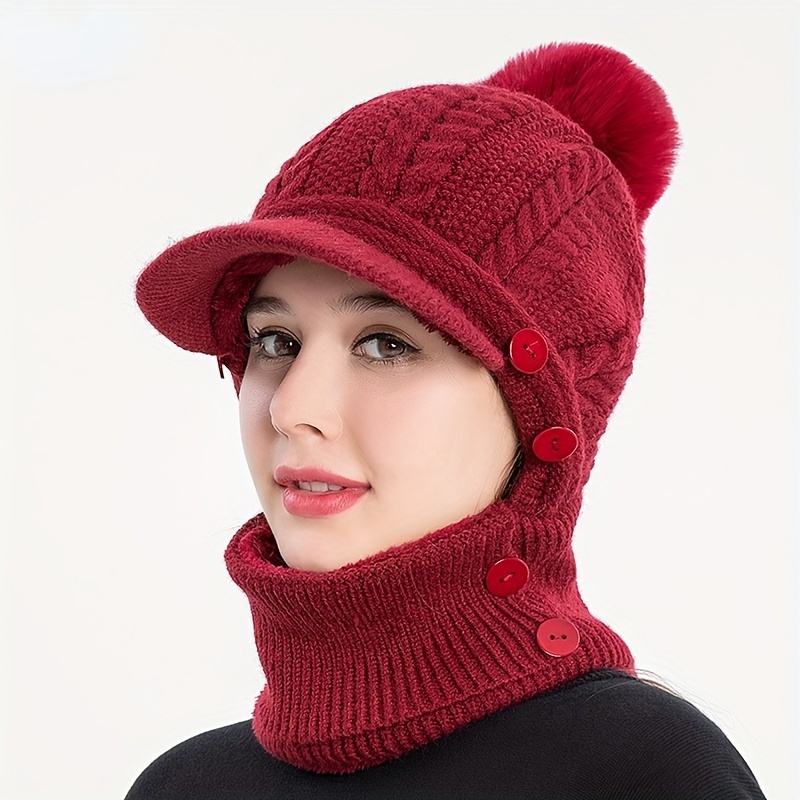 Acquista Inverno Donna Cappuccio lavorato a maglia Maschera da sci