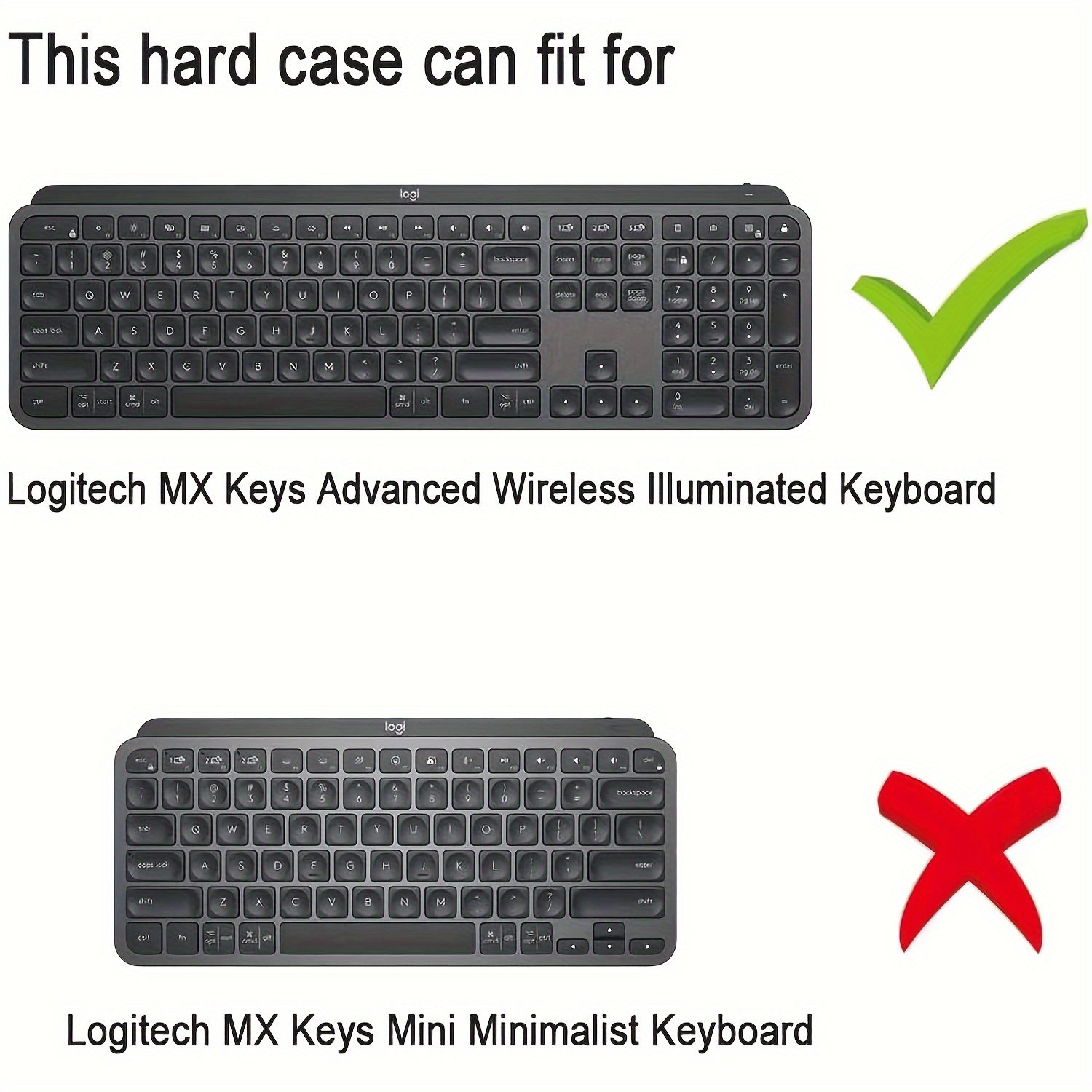 Black Keyboard Protective Case Hard Case Suitable Logitech - Temu