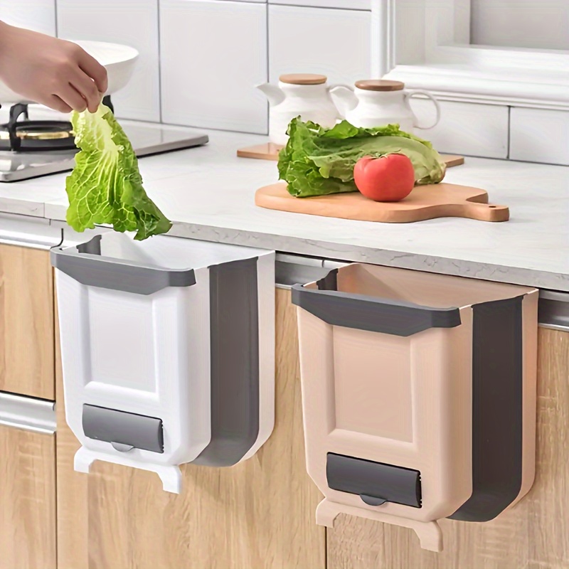 Garbage Can, Folding Trash Can For Kitchen Cabinet Door, Collapsible Waste  Bin, Reusable Rubbish Bin, Dustbin, Garbage Bin, Strong And Reliable, Easy  To Carry, Kitchen Accessories - Temu