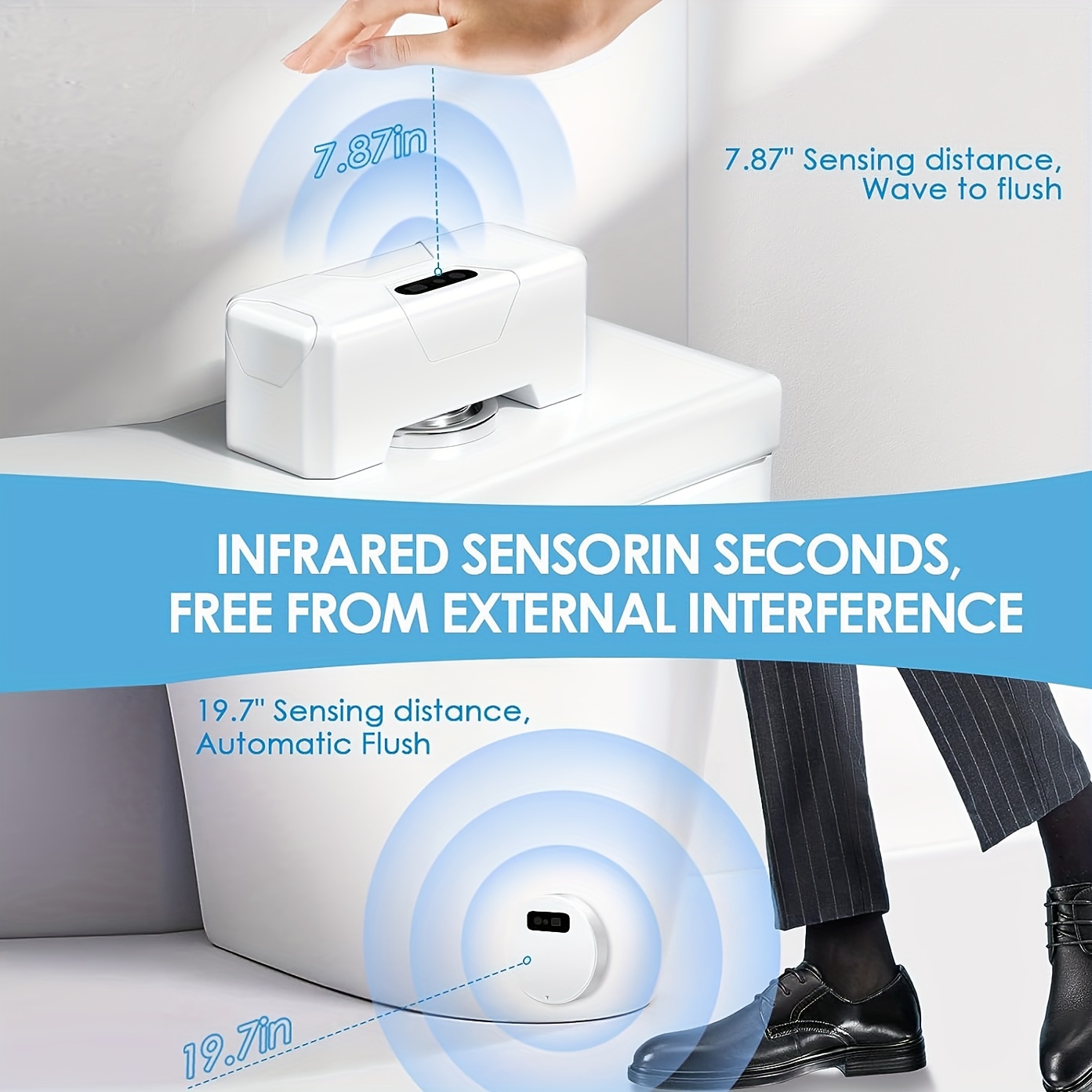 Automatic Toilet Flusher Smart Toilet Flush Sensor Touchless - Temu