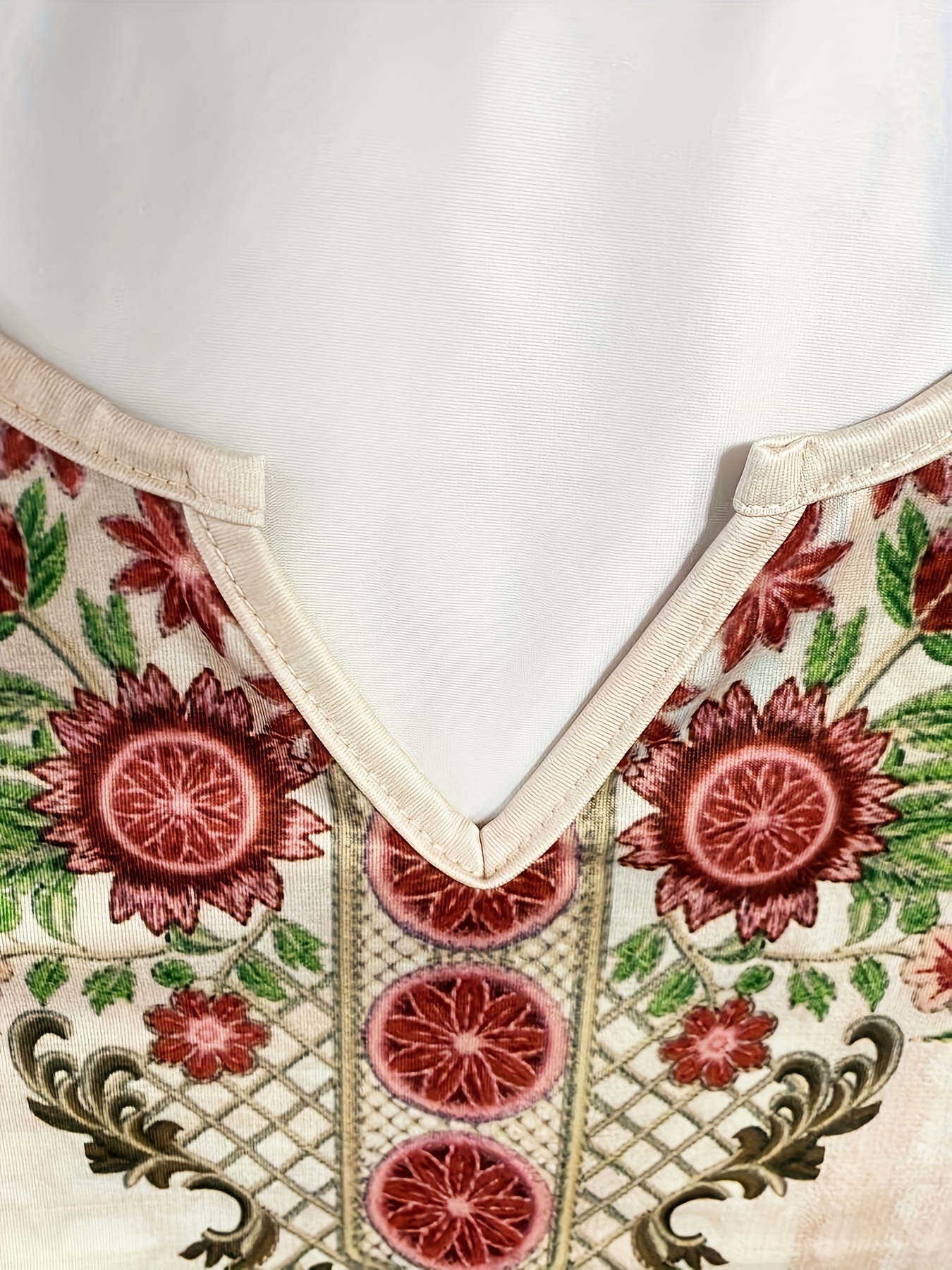 Kaltschultriges Kleid Mit Blumendruck, Vintage-Midikleid Mit Gekerbtem Ausschnitt Und Kurzen Ärmeln, Damenbekleidung