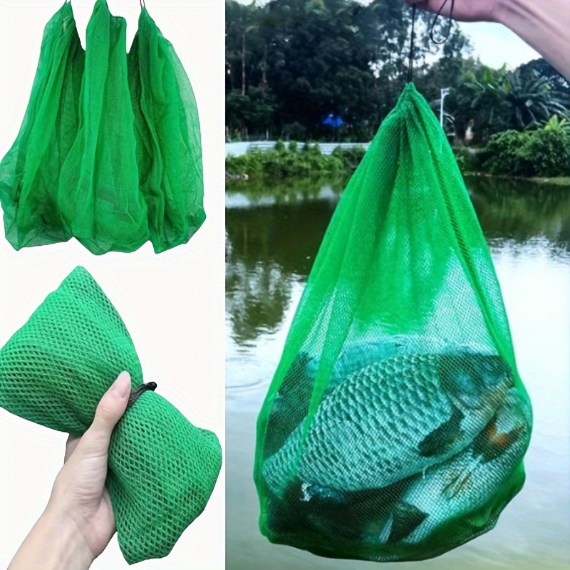 Fishing Mesh Bag Drawstring Foldable Storage Bag Quick - Temu